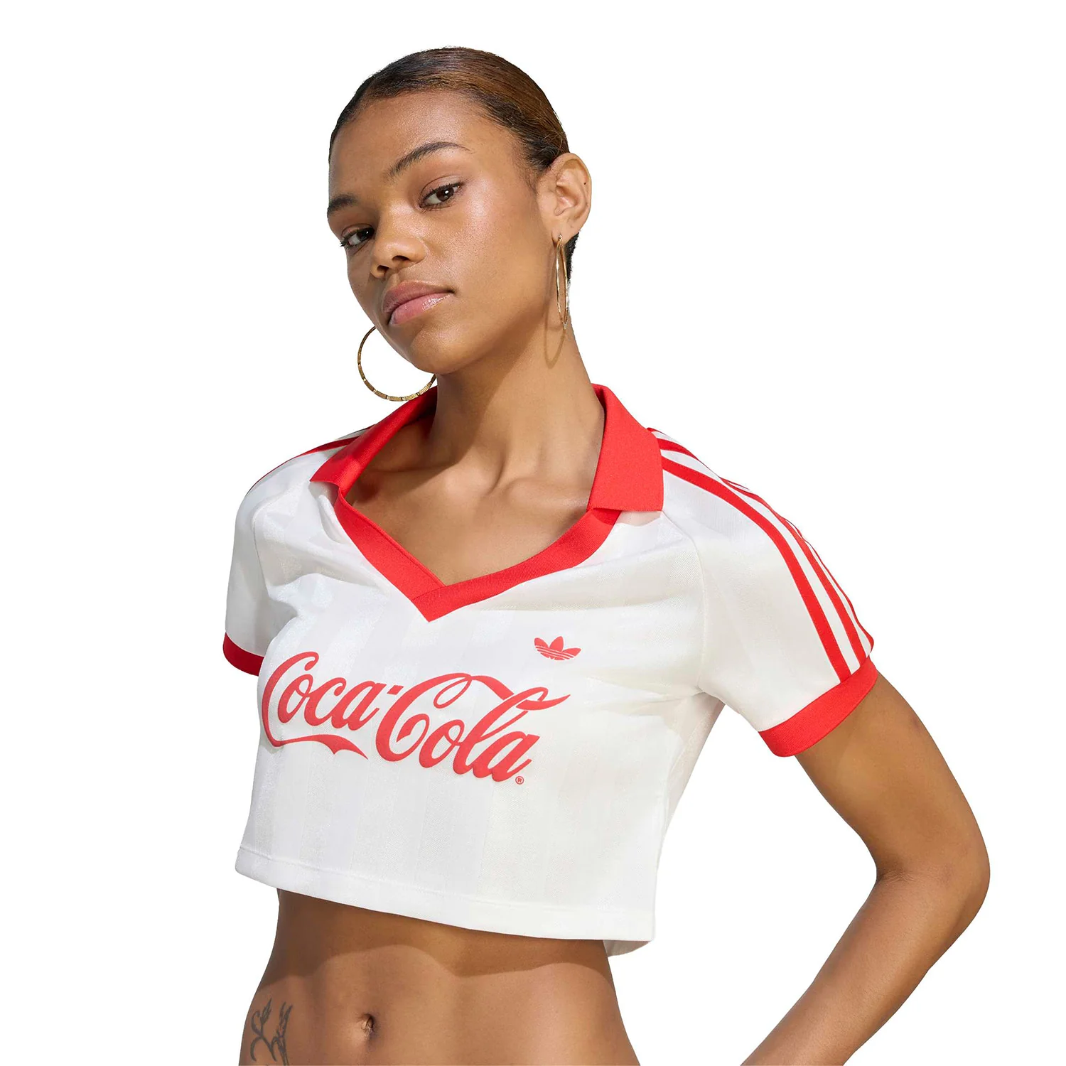 Adidas Originals Coca-Cola Cropped Jersey Core White - Image 4