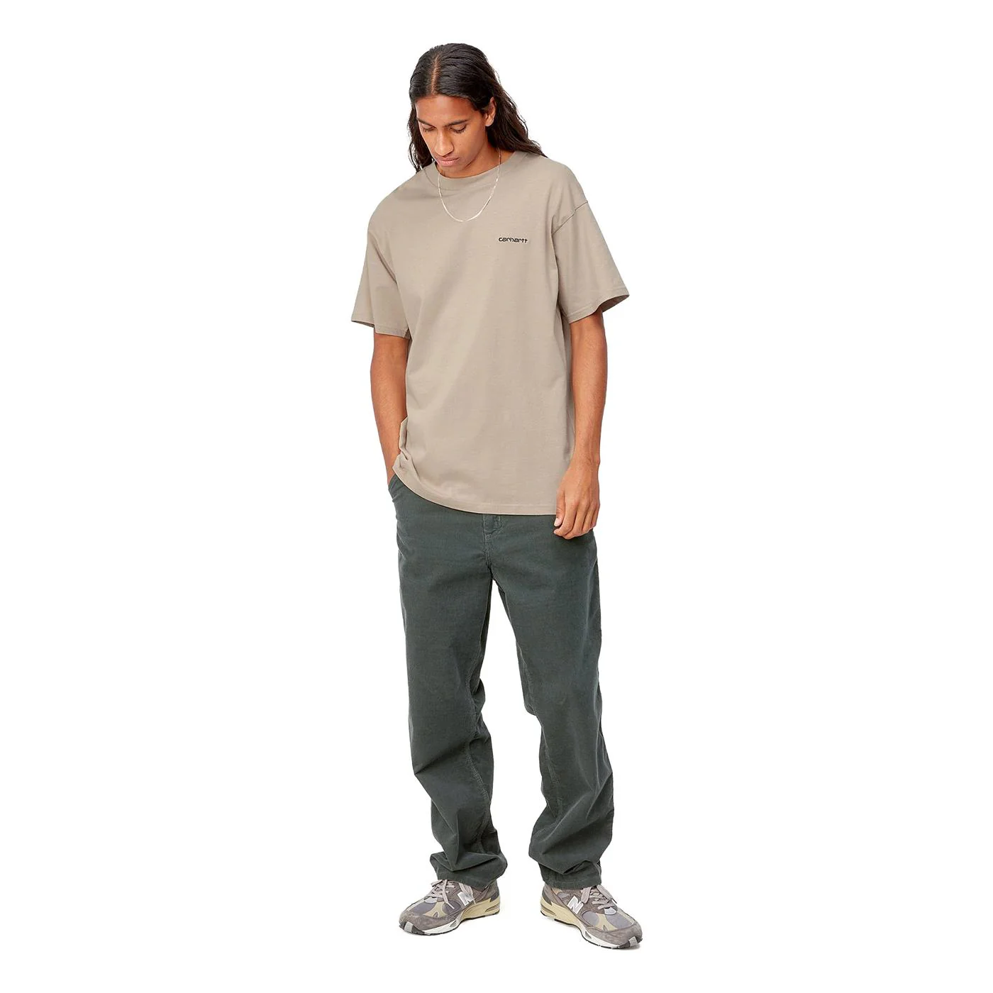Carhartt S/S Script Embroidery T-Shirt Wall/Black - Image 3