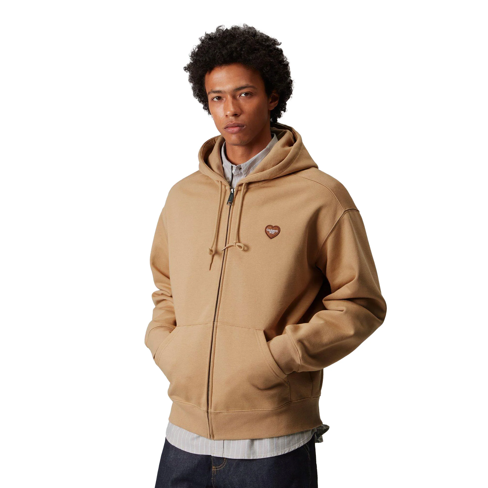 Carhartt WIP Hooded Heart II Hartt Sweat Jacket D.H. Brown - Image 3