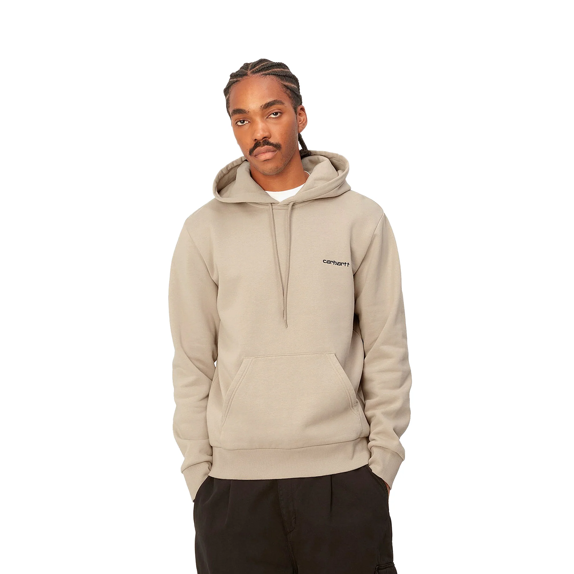 Carhartt WIP Hooded Script Embroidery Sweat Wall/Black