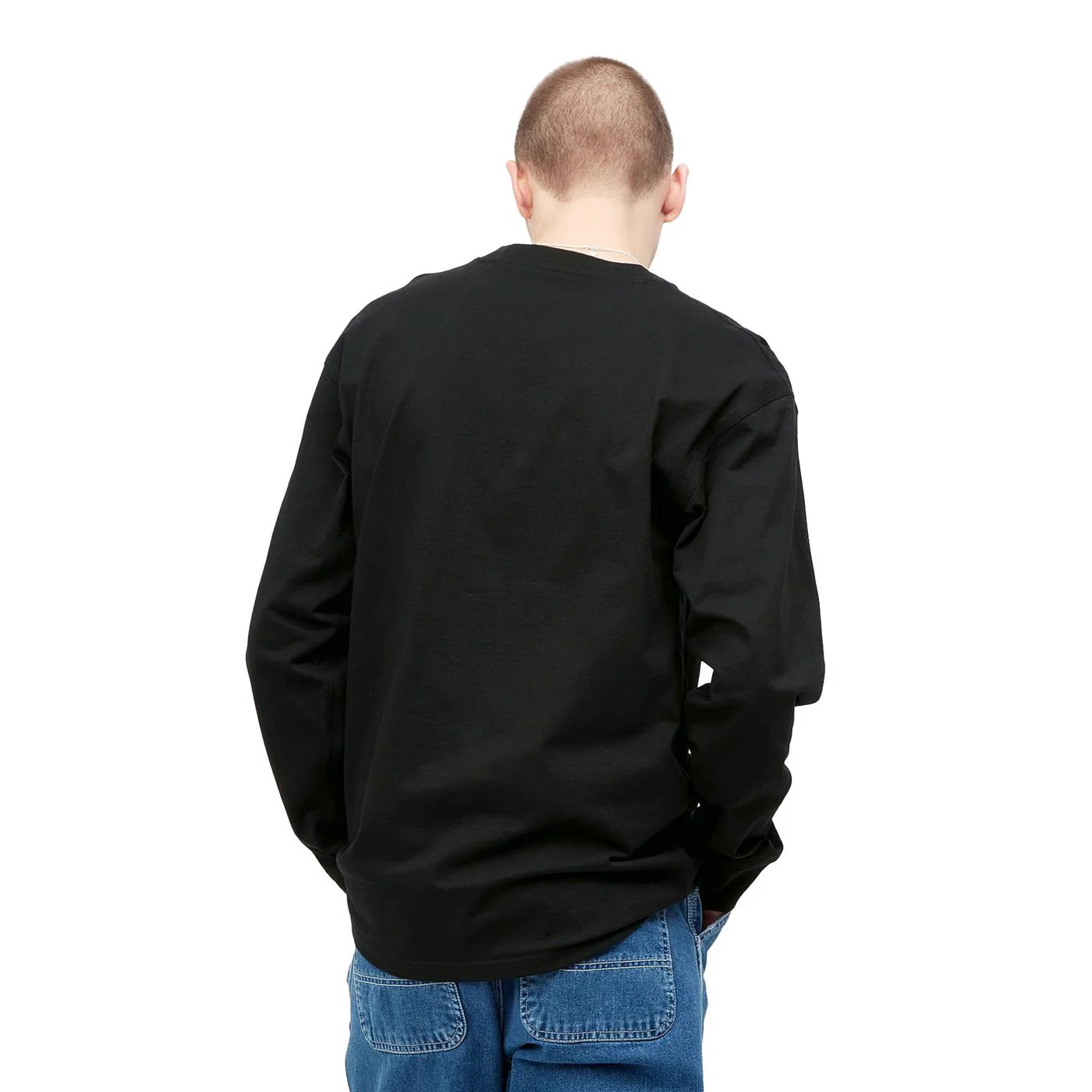 Carhartt WIP L/S American Script T-Shirt Black - Image 2
