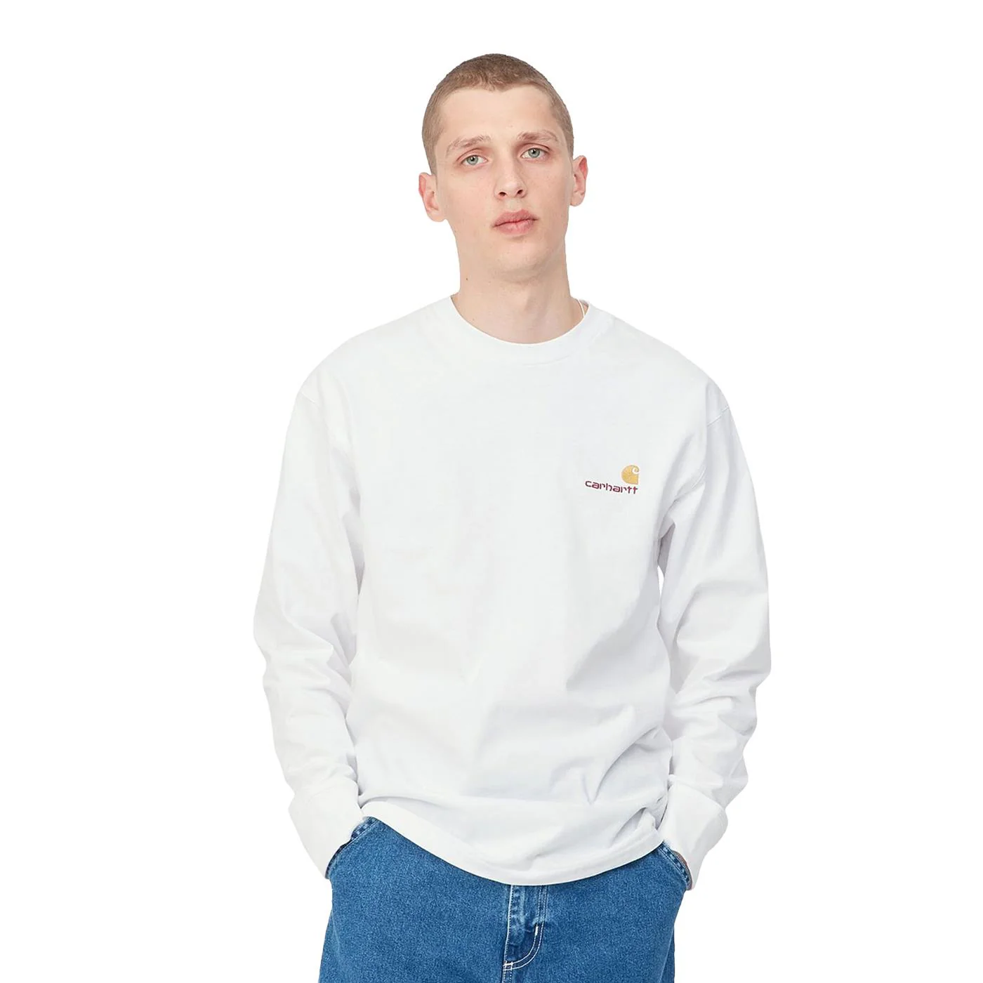Carhartt WIP L/S American Script T-Shirt White