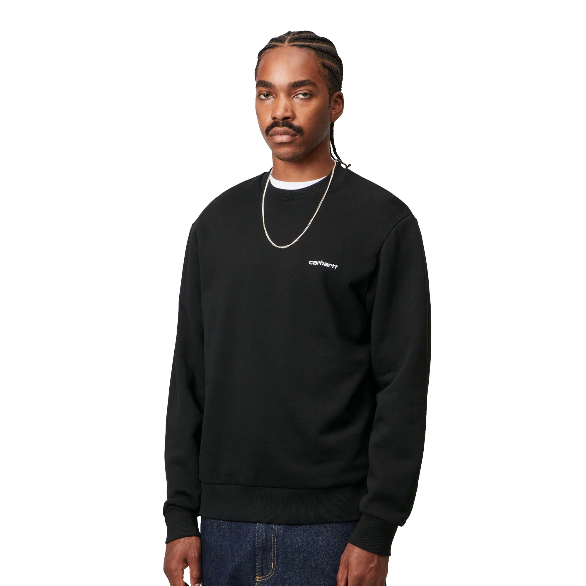 Carhartt WIP Script Embroidery Sweat Black/White