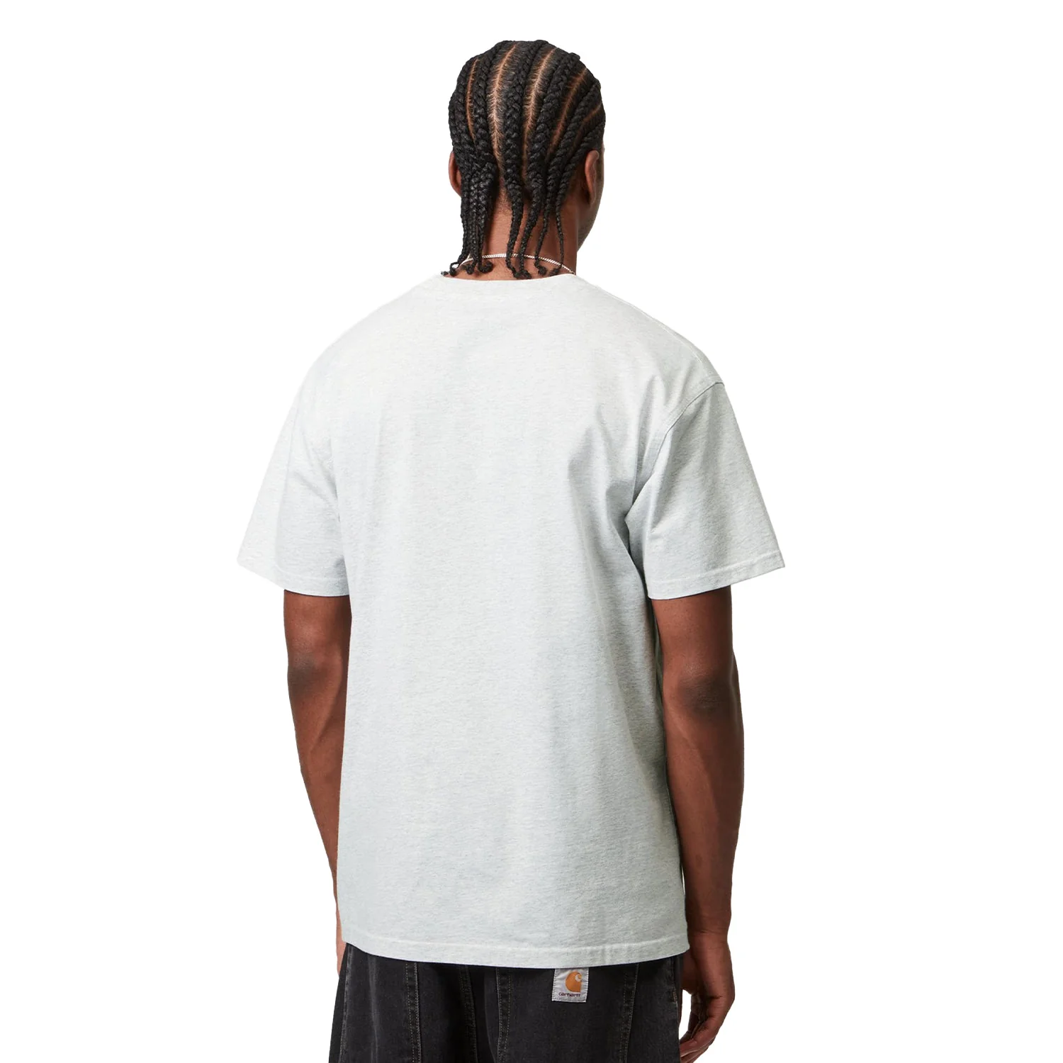 Carhartt WIP S/S American Script T-Shirt Ash Heather - Image 2