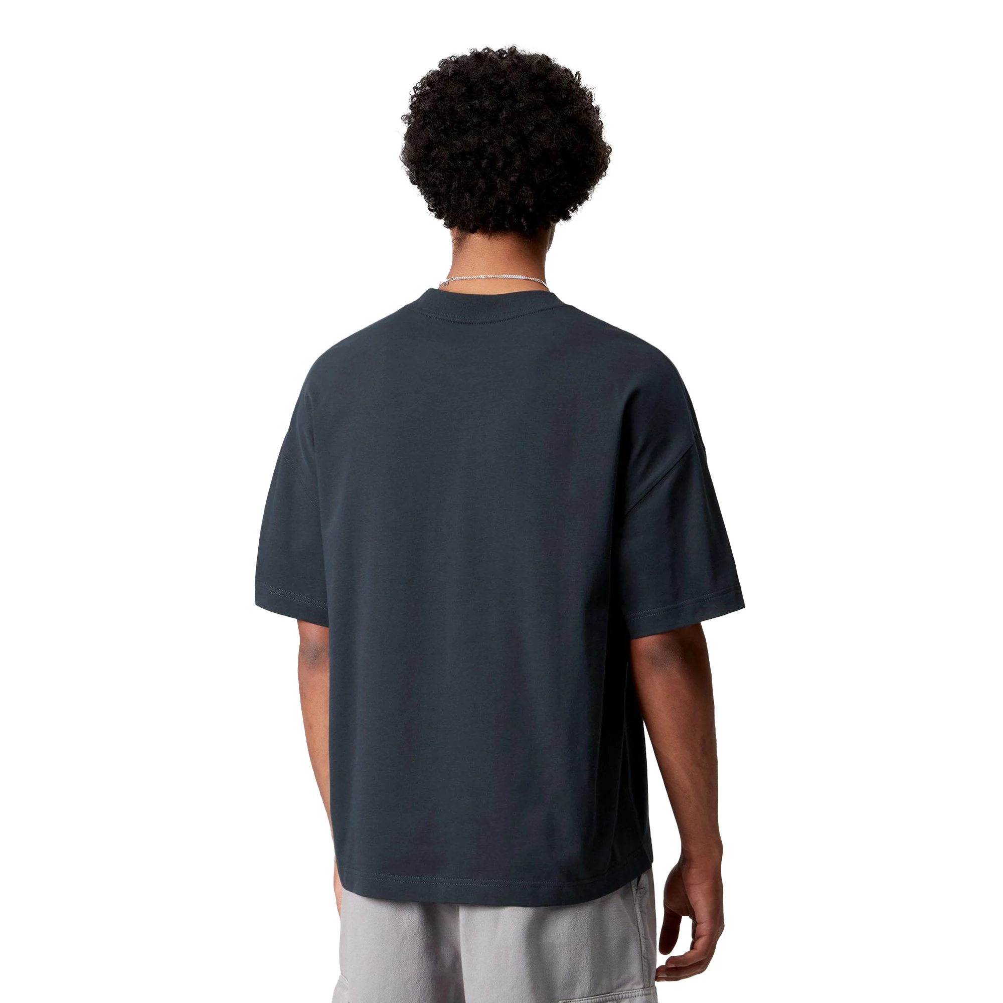 Carhartt WIP S/S Signature Script T-Shirt Deep Night/Pink - Image 2