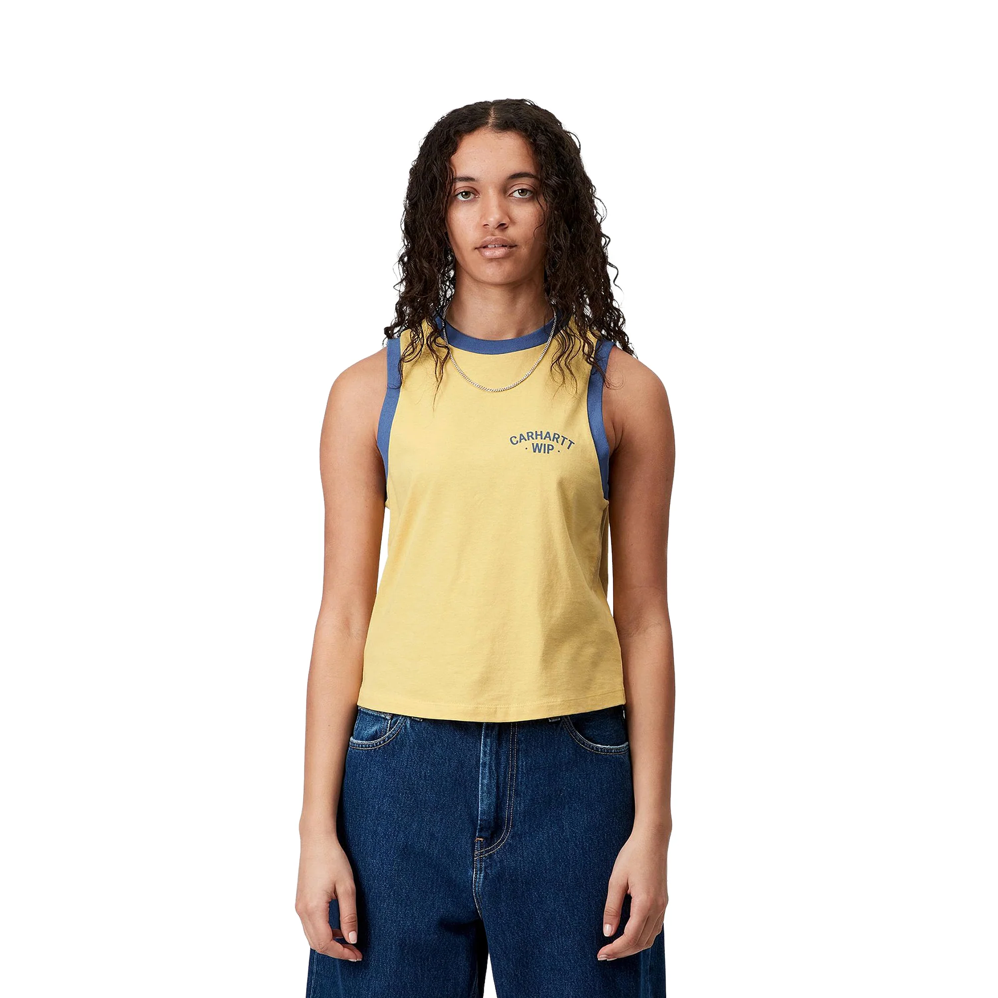 Carhartt WIP W 89 Ringer A-Shirt Air Yellow/Blue Iris