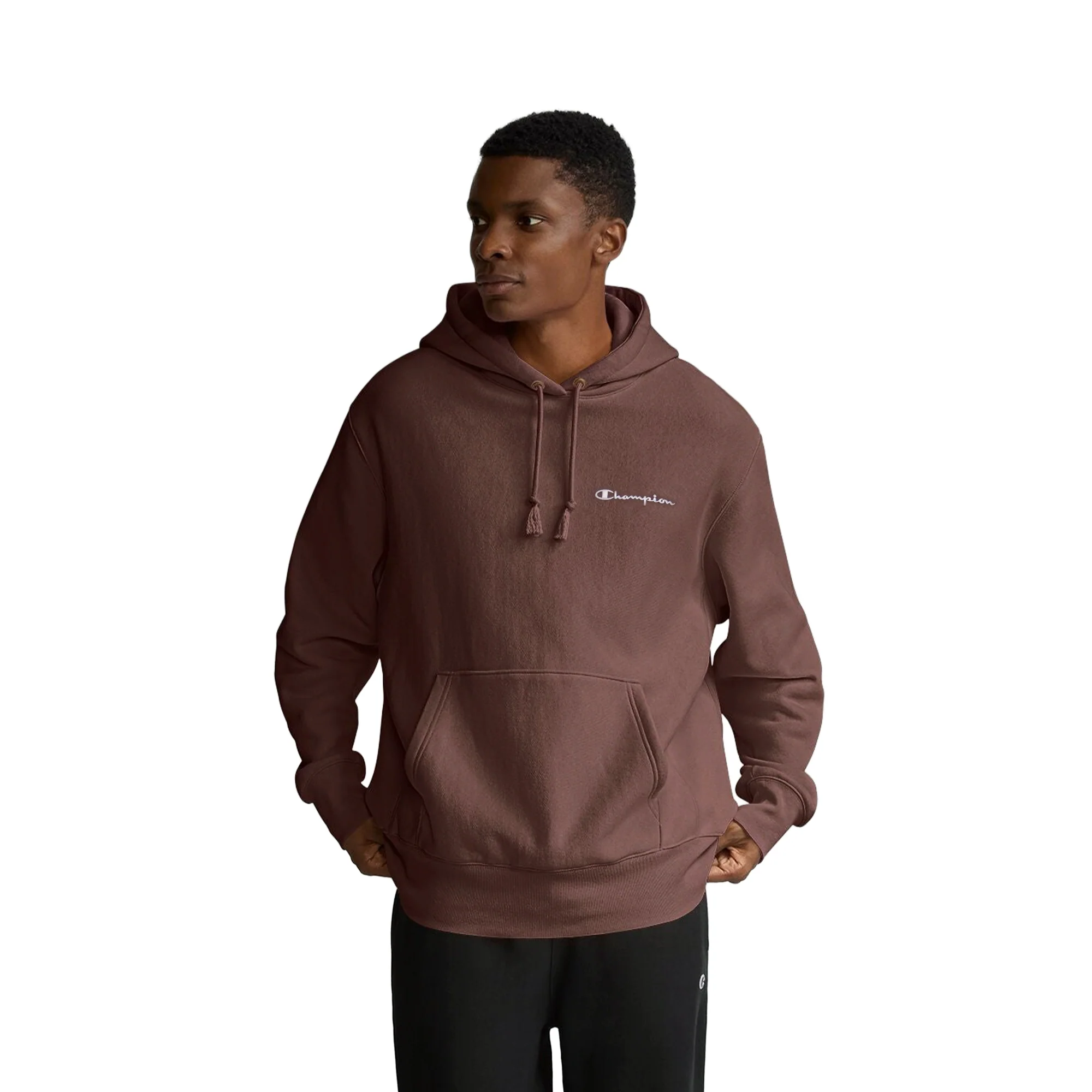 Champion Small Embroidered Logo Icon Hoodie Chocolate