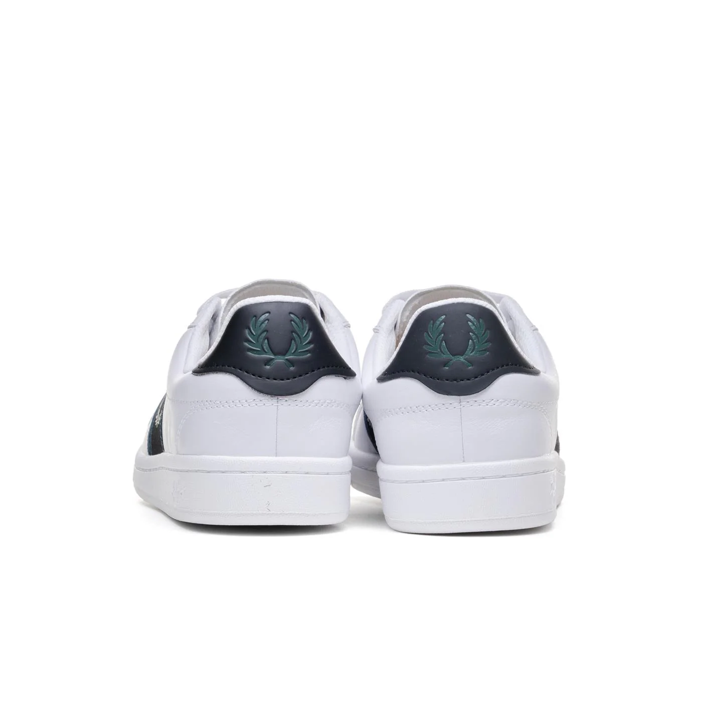 Fred Perry B721 Leather/Branded Webbing White/Petrol Blue - Image 4