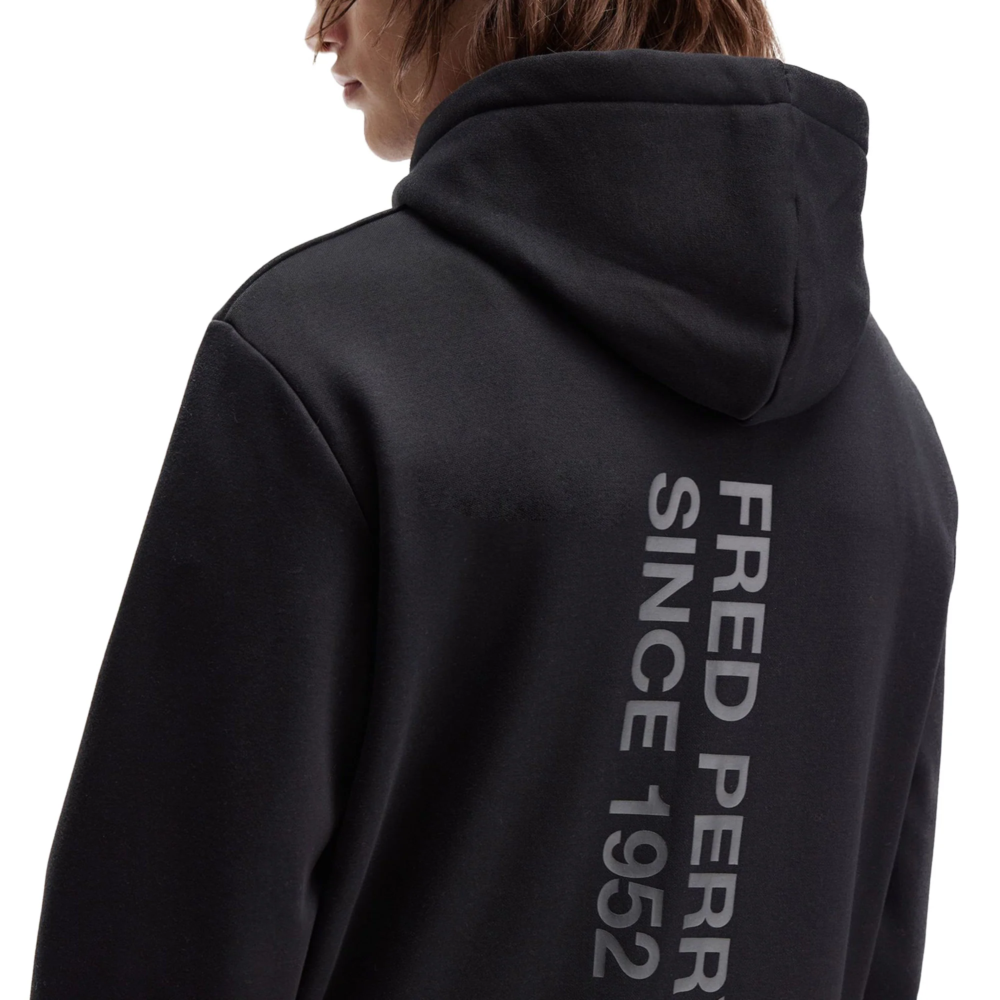 Fred Perry Bold Branding Hooded Sweatshirt Black - Image 4