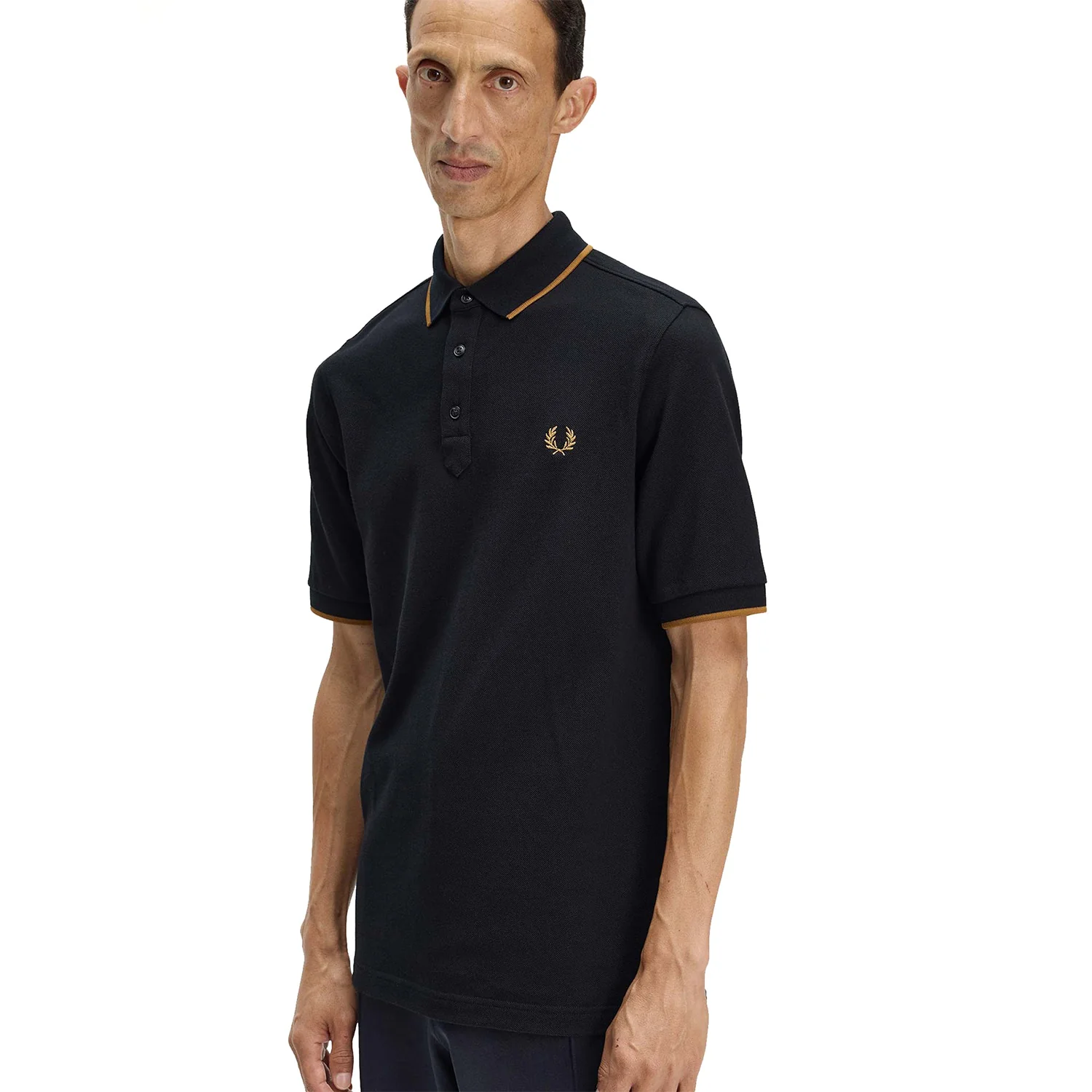 Fred Perry Collar Stand Polo Shirt Black - Image 4