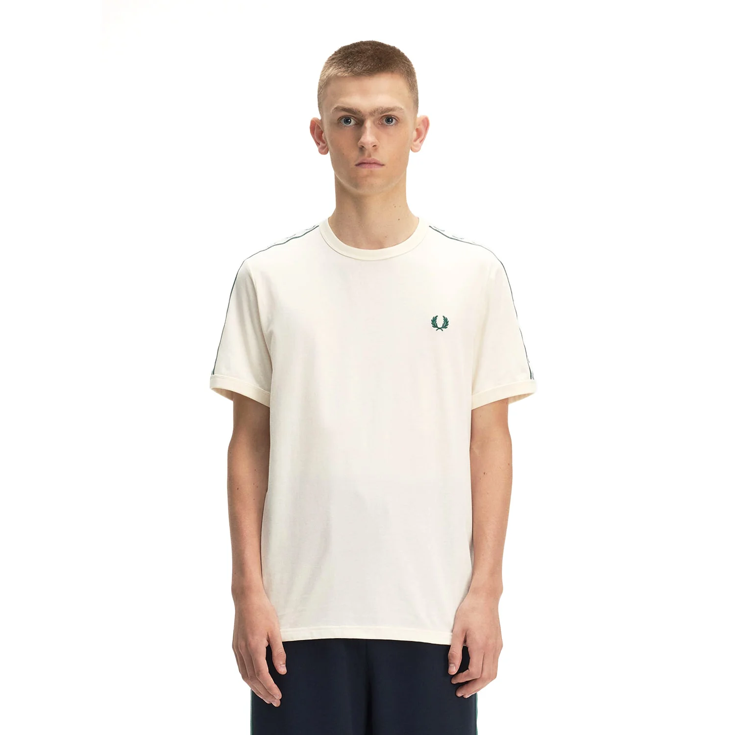 Fred Perry Contrast Tape Ringer T-Shirt Ecru