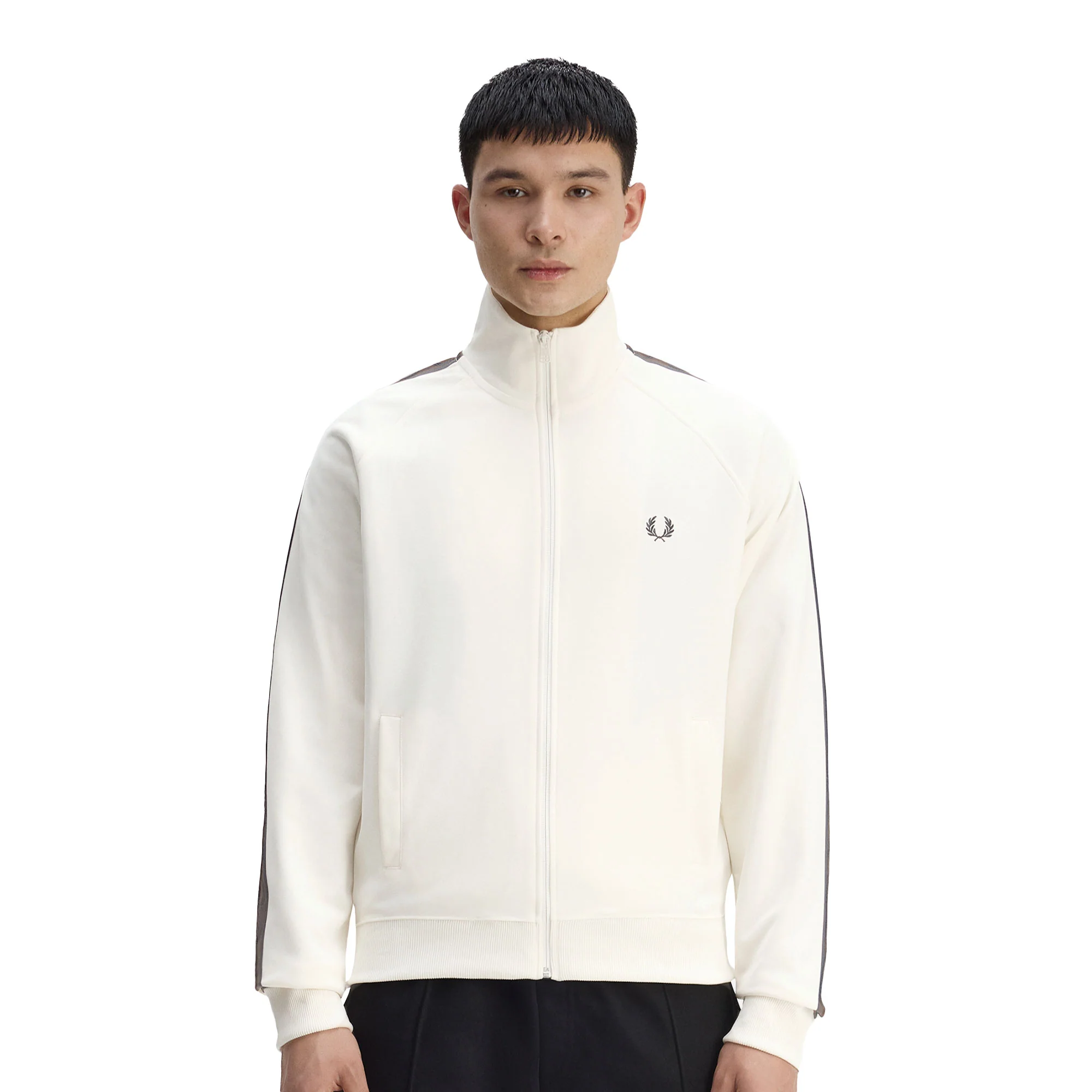 Fred Perry Contrast Tape Track Jacket Ecru/Burnt Tobacco