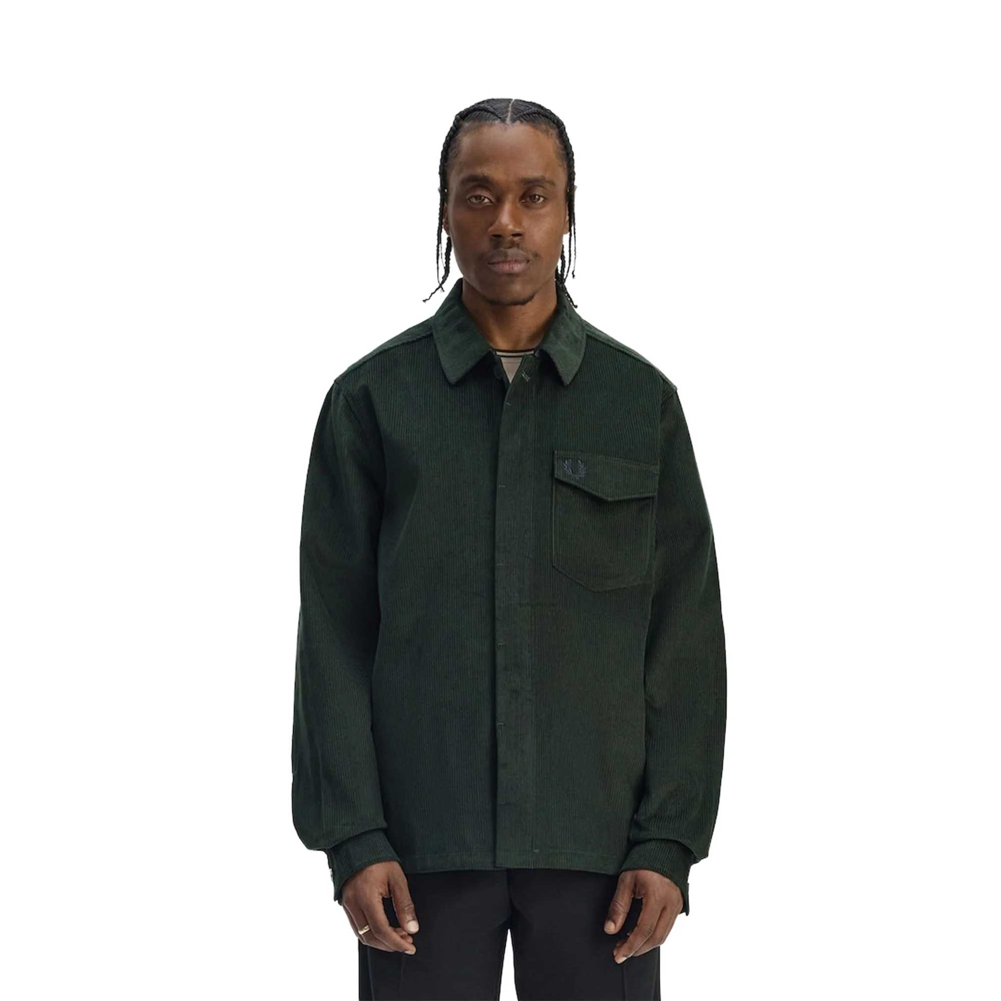 Fred Perry Corduroy Overshirt Court Green