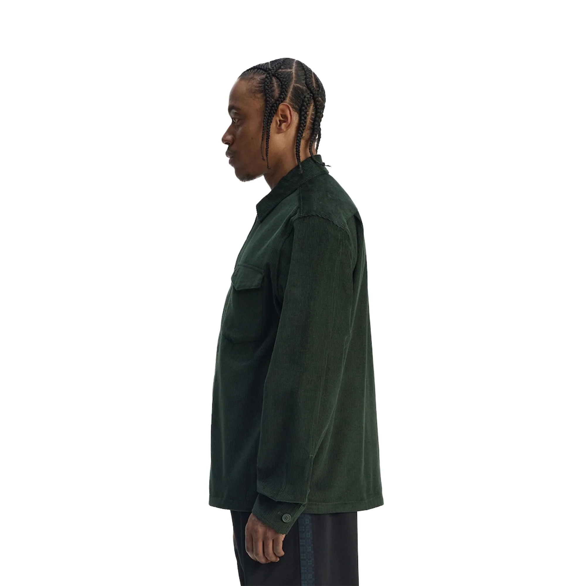 Fred Perry Corduroy Overshirt Court Green - Image 2