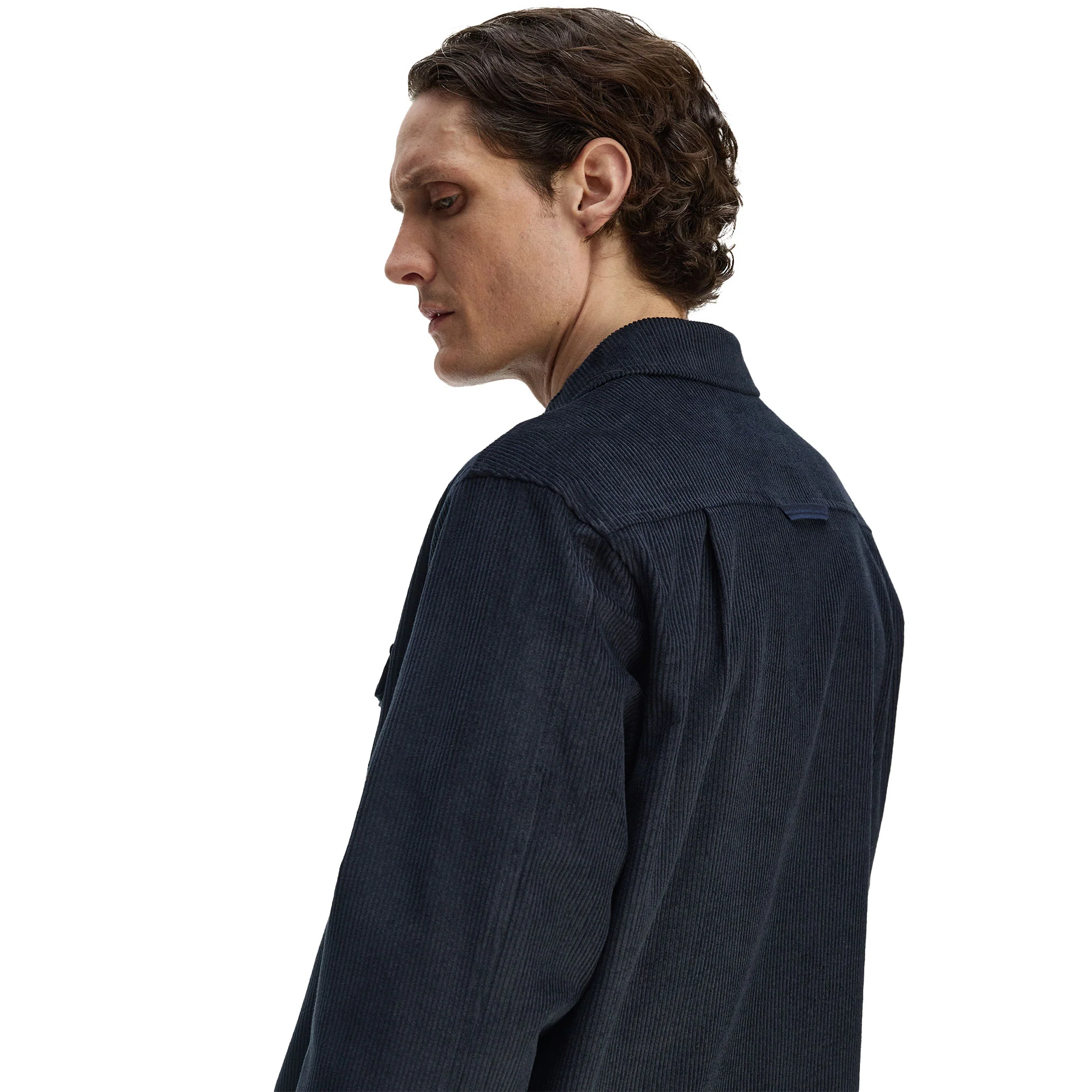 Fred Perry Corduroy Overshirt Navy/White - Image 3