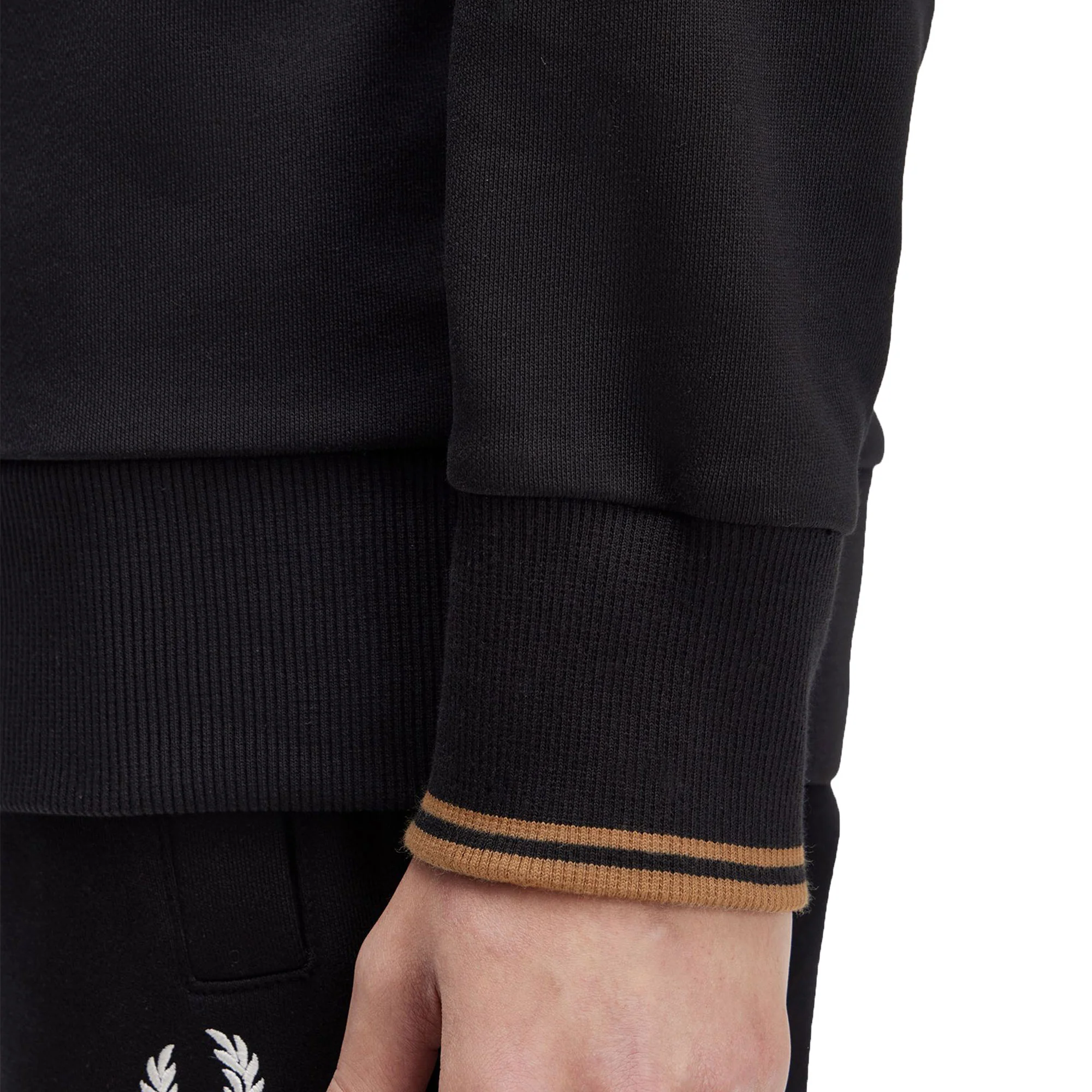 Fred Perry Crewneck Sweatshirt Black/Shaded Stone - Image 3