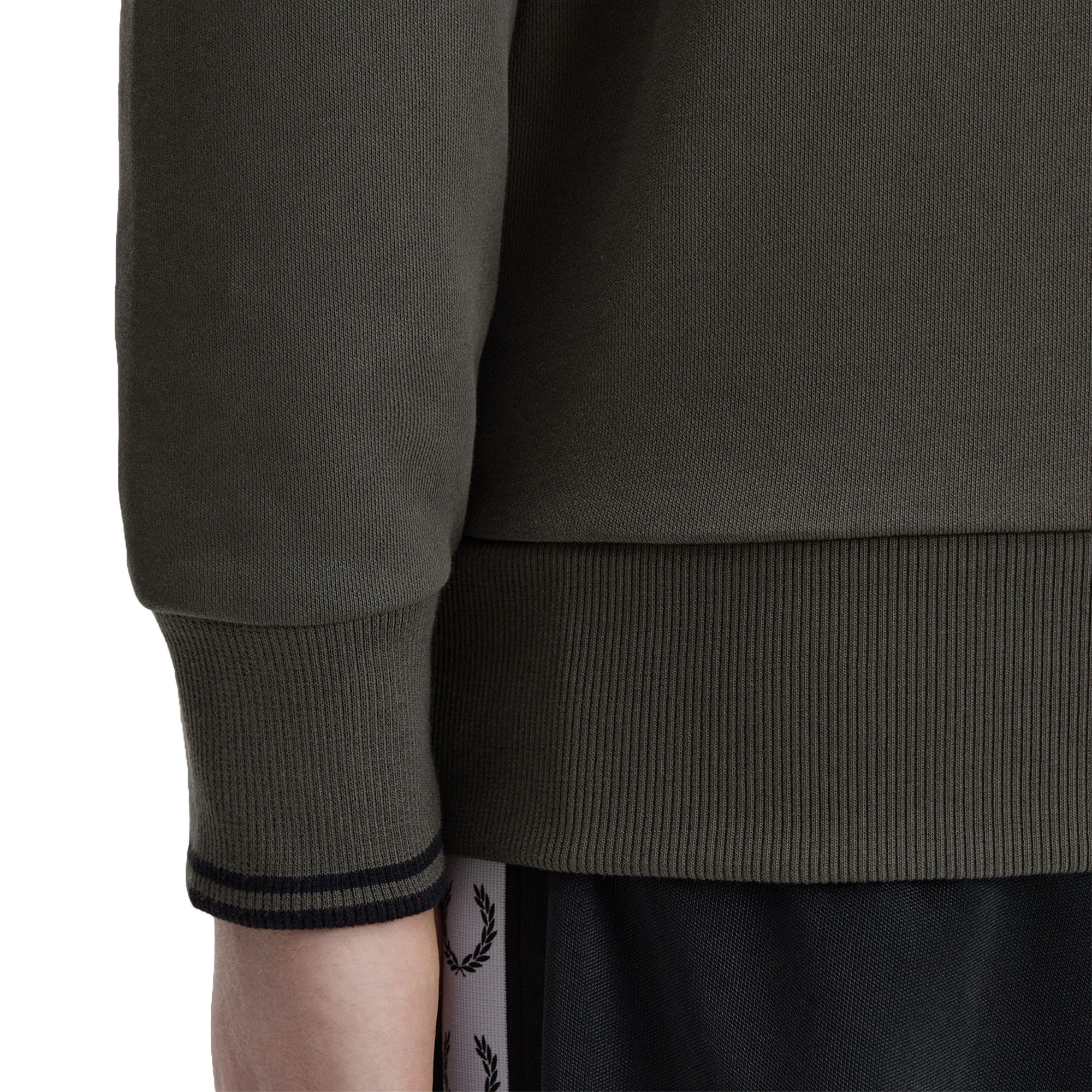 Fred Perry Crewneck Sweatshirt Field Green/Black - Image 3