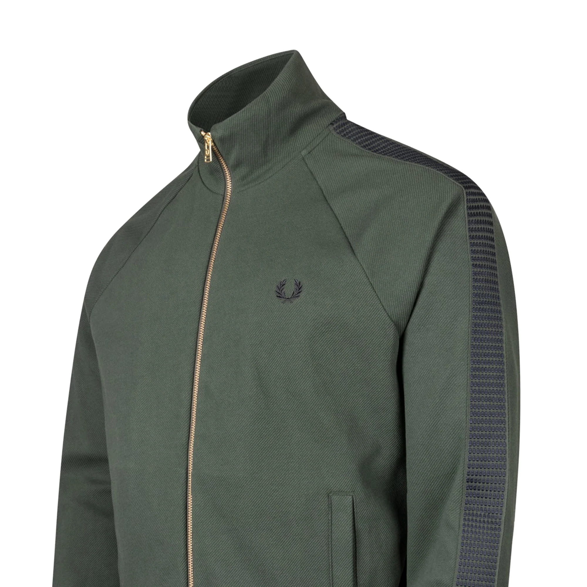 Fred Perry Dash Taped Track Jacket Court Green - Image 3