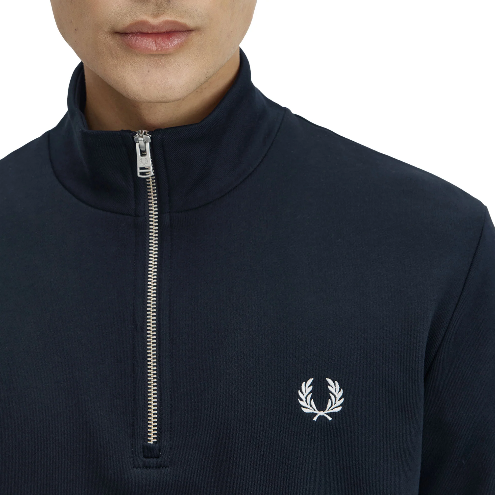 Fred Perry Half-Zip Sweatshirt Navy - Image 3