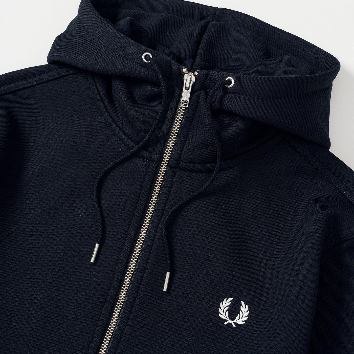 Fred Perry Hooded Full-Zip Jacket Navy - Image 3