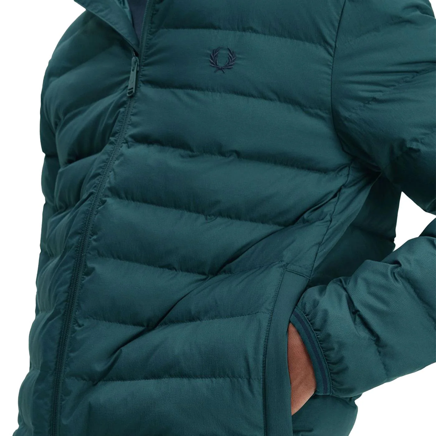 Fred Perry Hooded Insulated Jacket Petrol Blue - Image 3