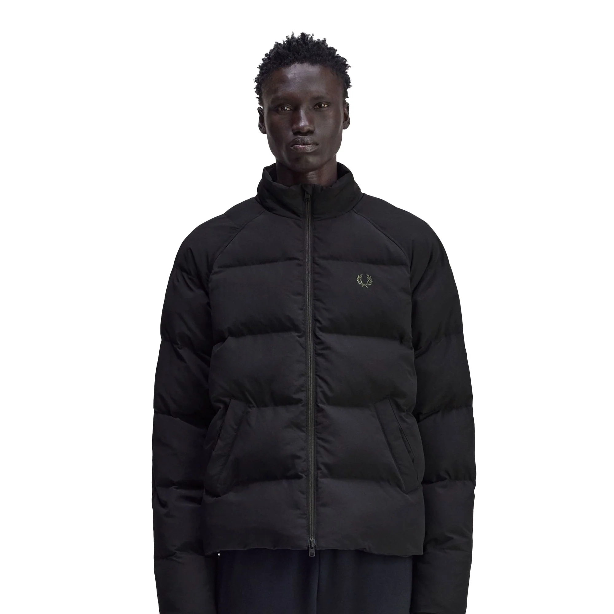 Fred Perry Raglan Sleeve Padded Jacket Black