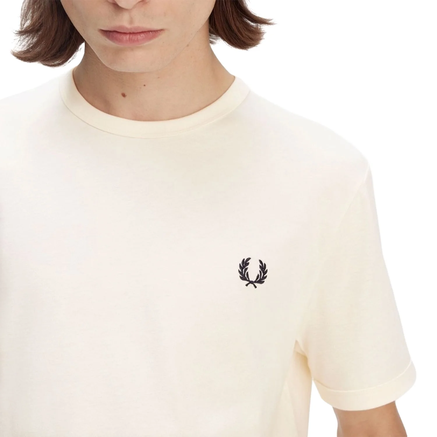 Fred Perry Ringer T-Shirt Ecru - Image 2