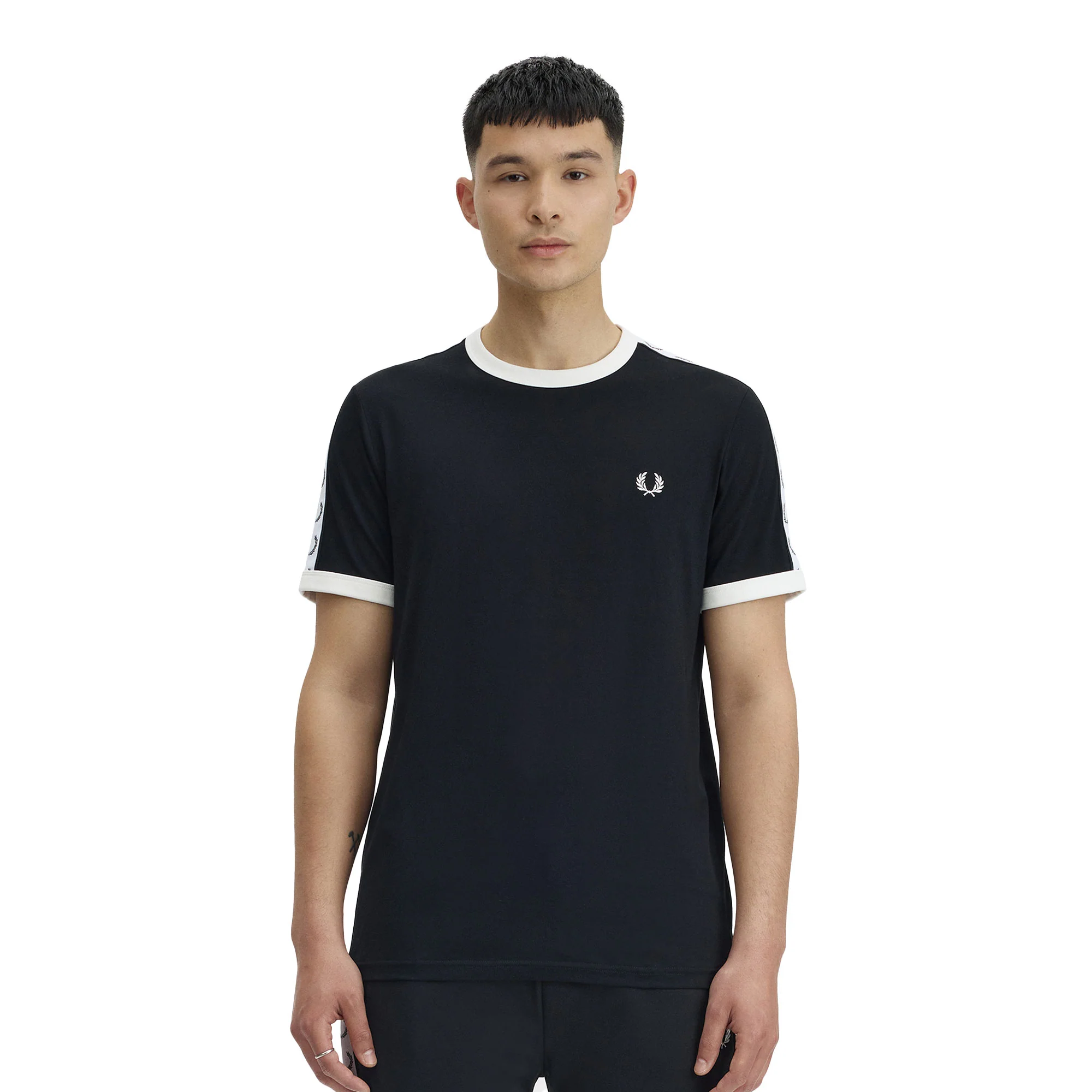 Fred Perry Taped Ringer T-Shirt Black