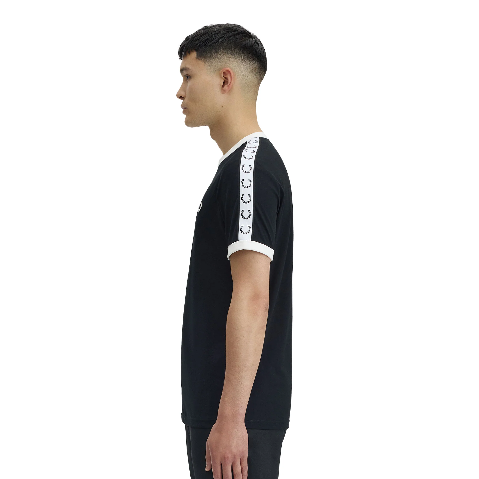 Fred Perry Taped Ringer T-Shirt Black - Image 2