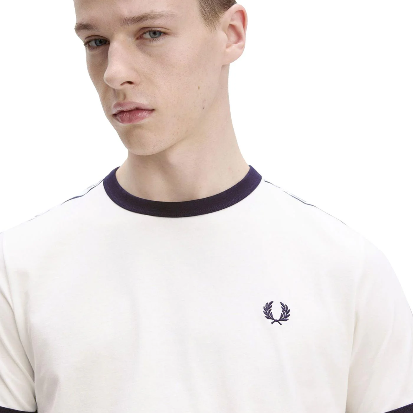Fred Perry Taped Ringer T-Shirt Snow White - Image 3