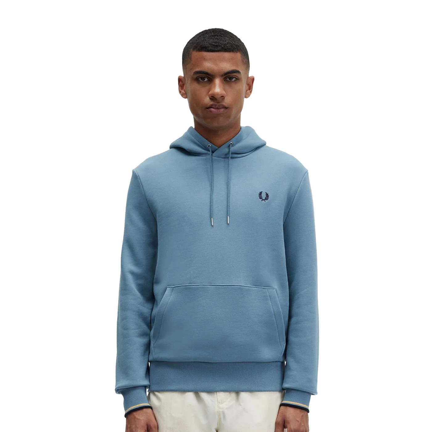 Fred Perry Tipped Hooded Sweatshirt Ash Blue