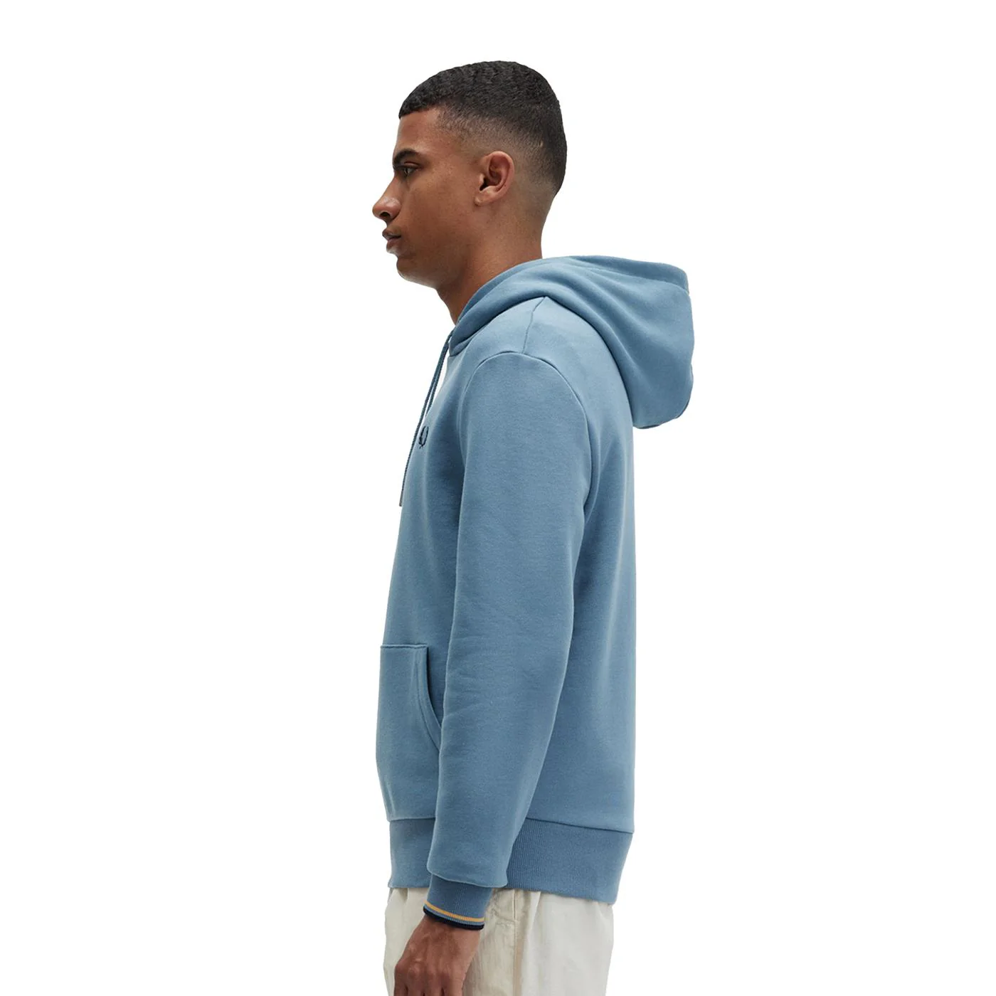 Fred Perry Tipped Hooded Sweatshirt Ash Blue - Image 2
