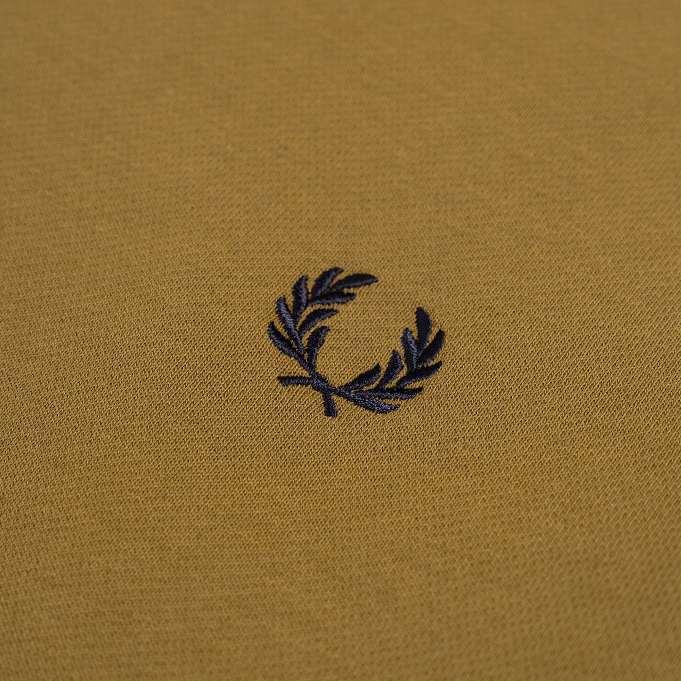 Fred Perry Tipped Hooded Sweatshirt Dark Caramel - Image 3