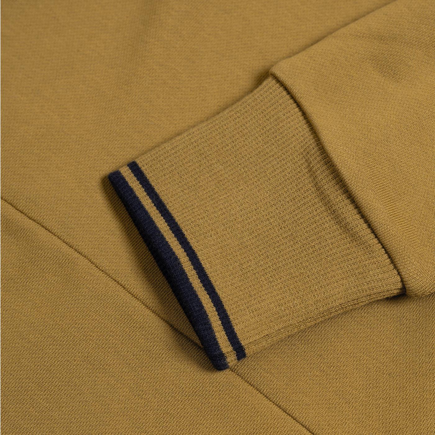 Fred Perry Tipped Hooded Sweatshirt Dark Caramel - Image 5