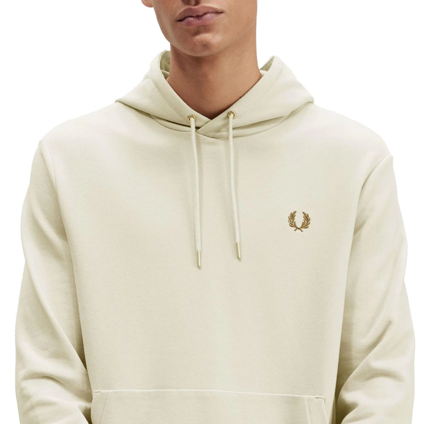 Fred Perry Tipped Hooded Sweatshirt Oatmeal - Image 4