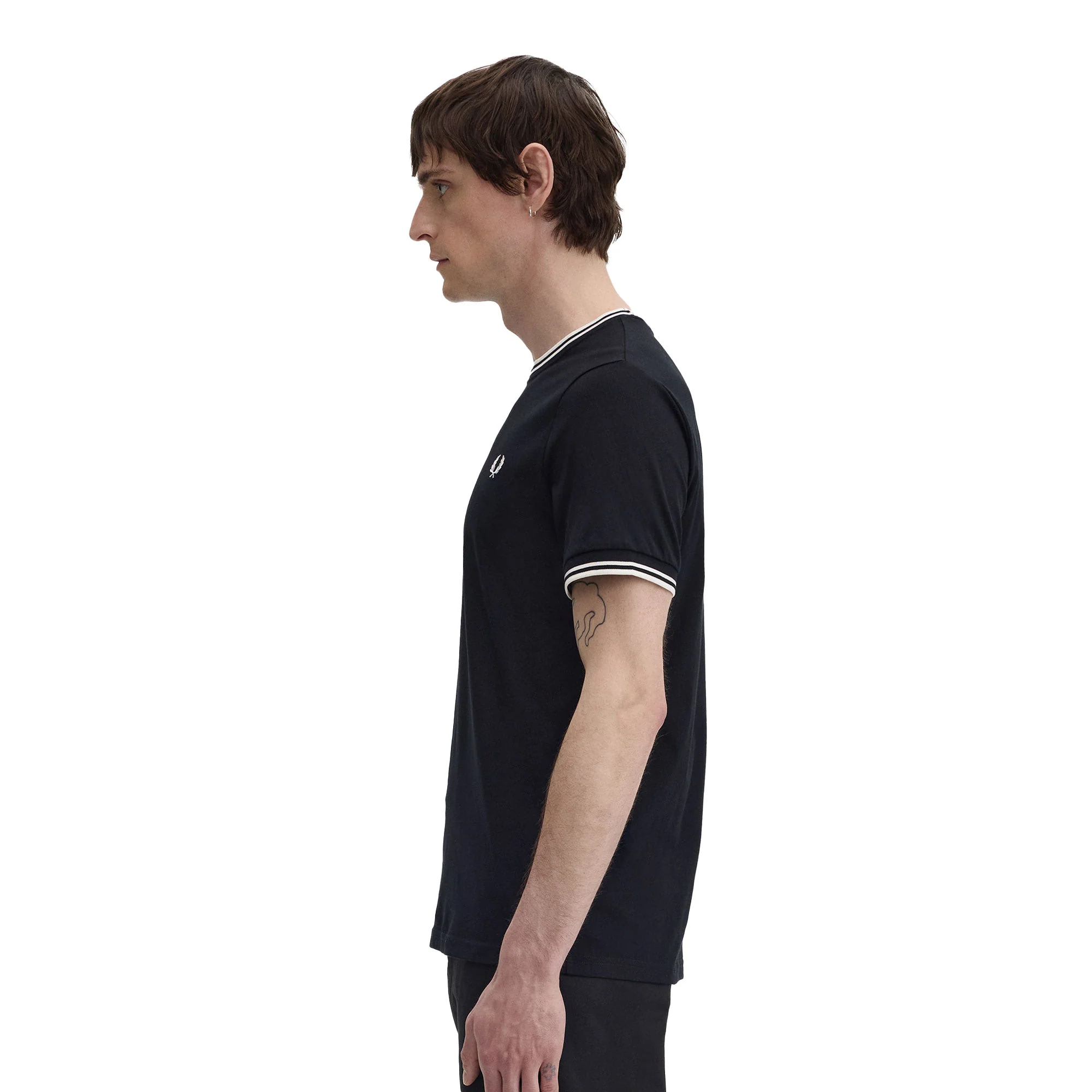 Fred Perry Twin Tipped T-Shirt Black - Image 2