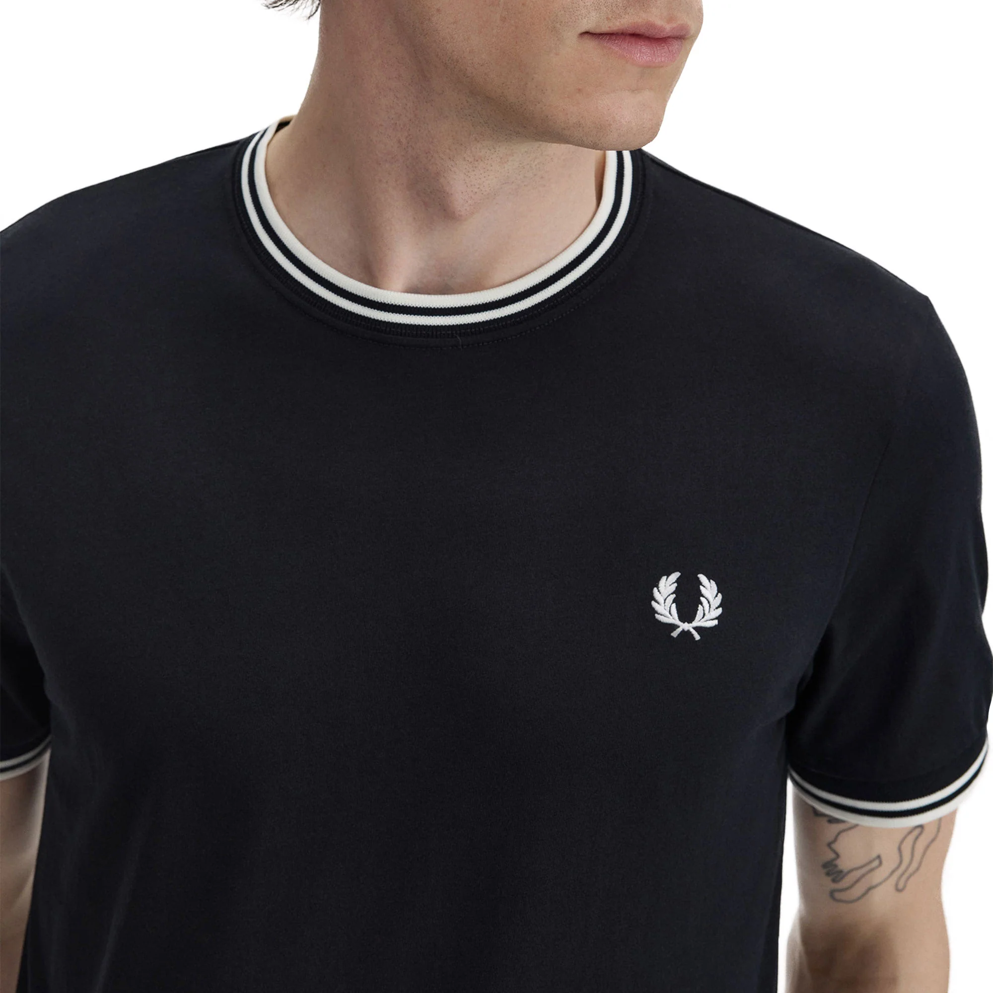 Fred Perry Twin Tipped T-Shirt Black - Image 3