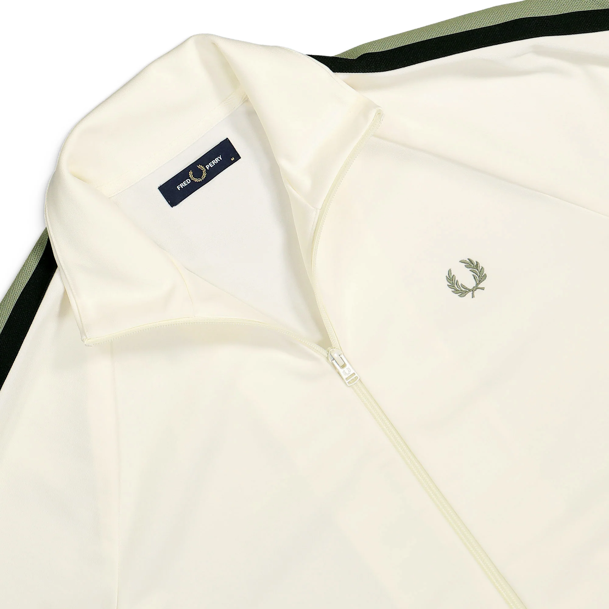 Fred Perry Two Colour Tape Track Jacket Light Ecru - Image 3