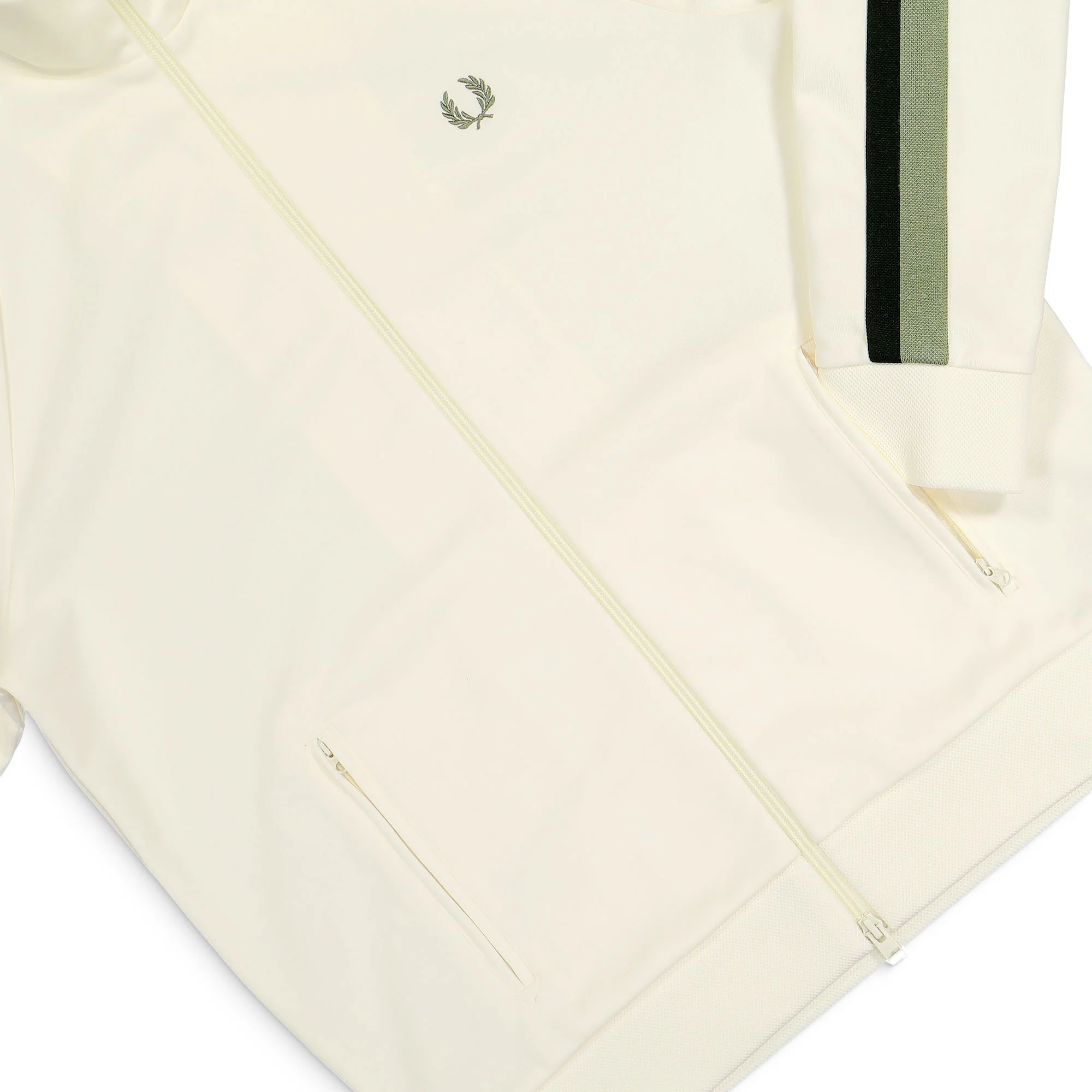 Fred Perry Two Colour Tape Track Jacket Light Ecru - Image 4