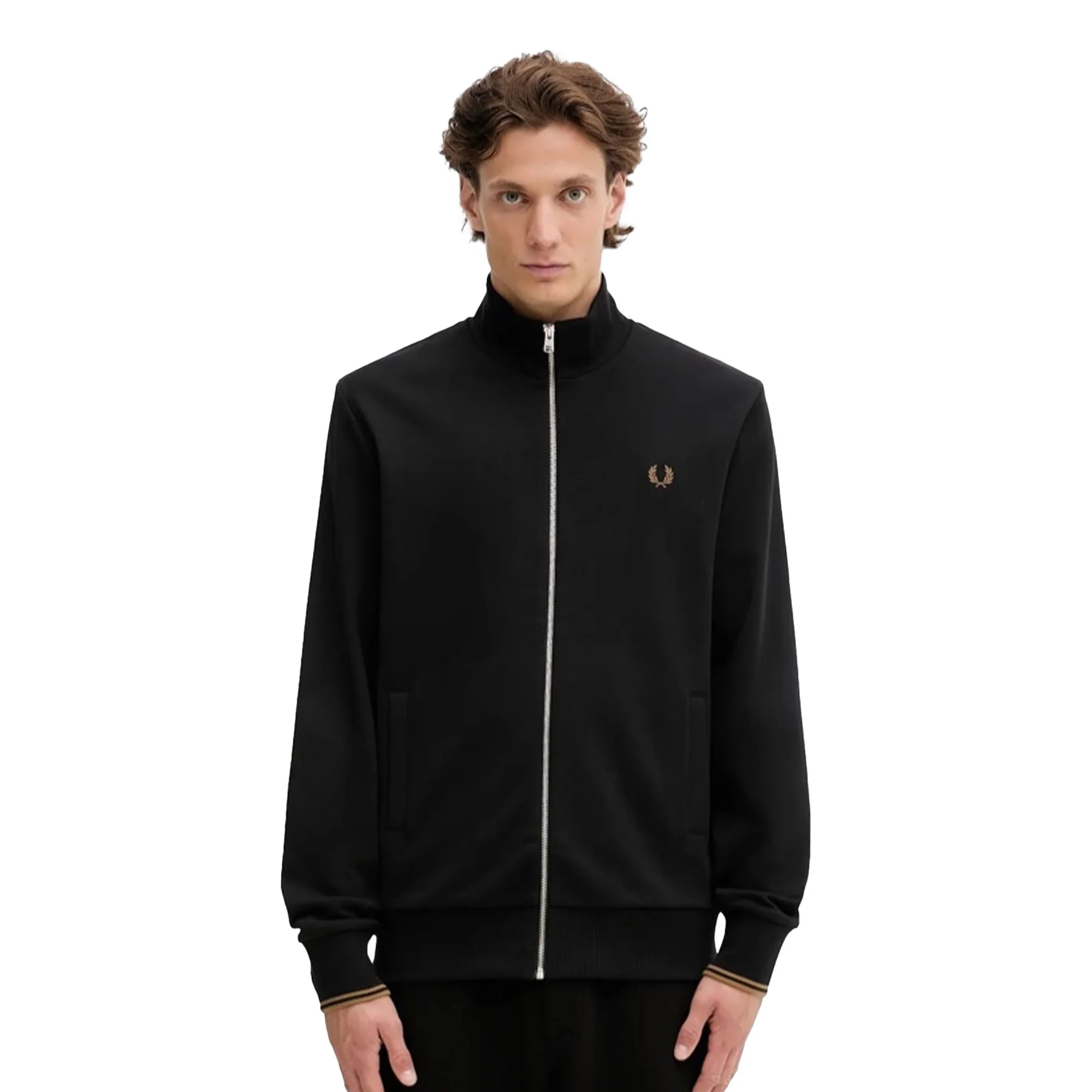 Fred Perry Zip Through Sweatshirt Black