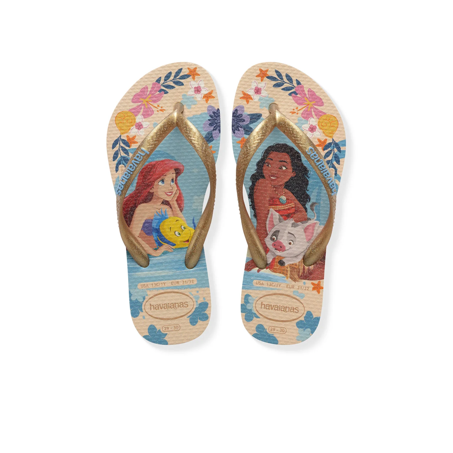 Havaianas Kids Slim Princess Beige Straw/Beige Straw