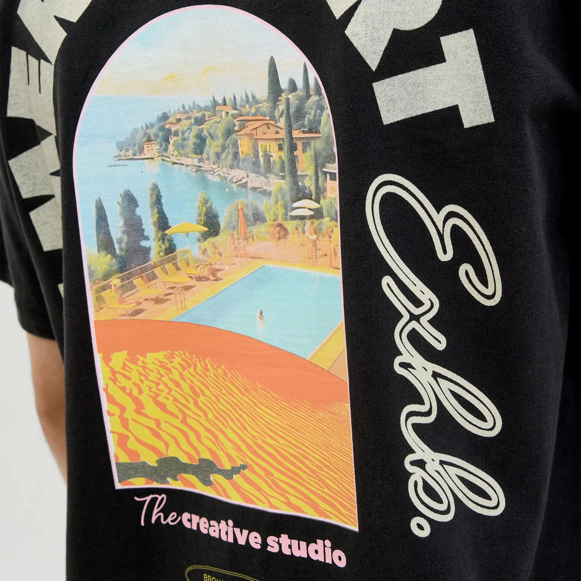 Jack & Jones Almeria World Tee SS Crew Neck Black - Image 3