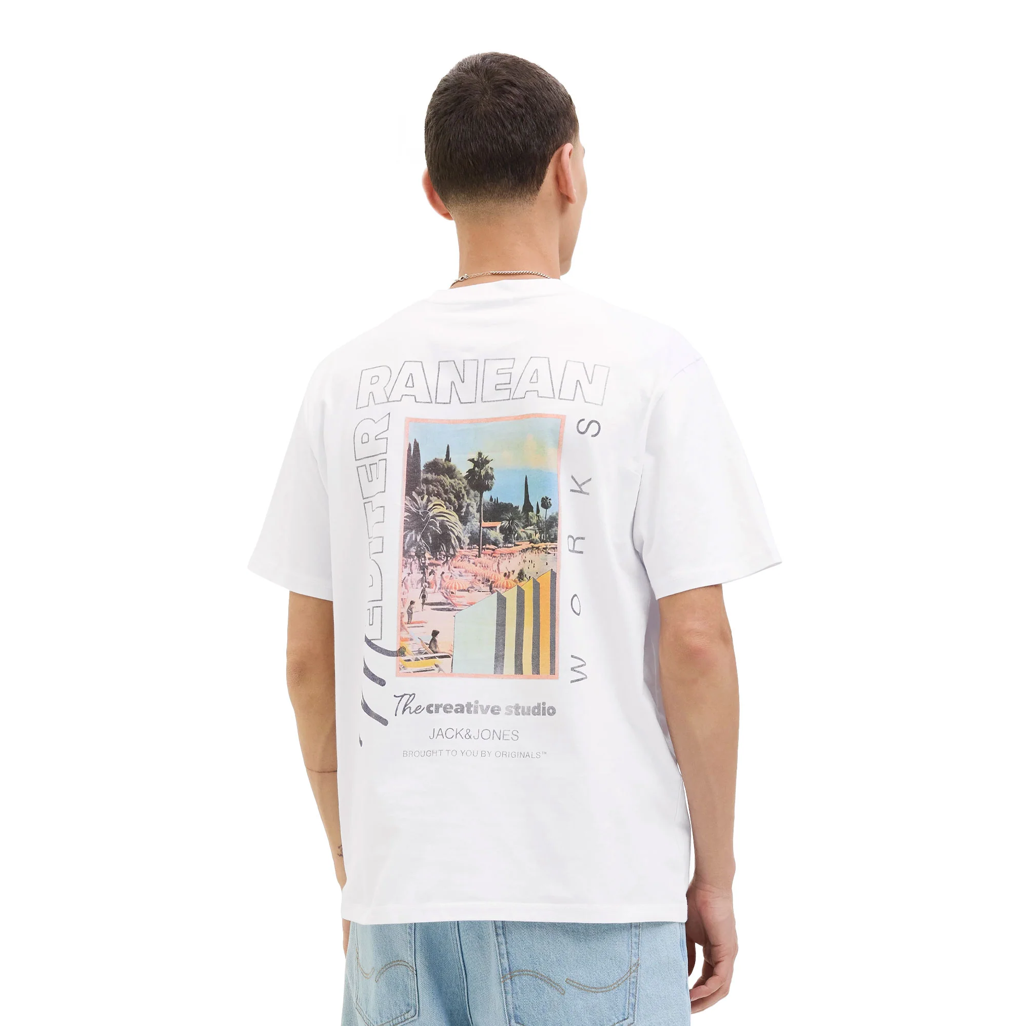 Jack & Jones Almeria World Tee SS Crew Neck Bright White