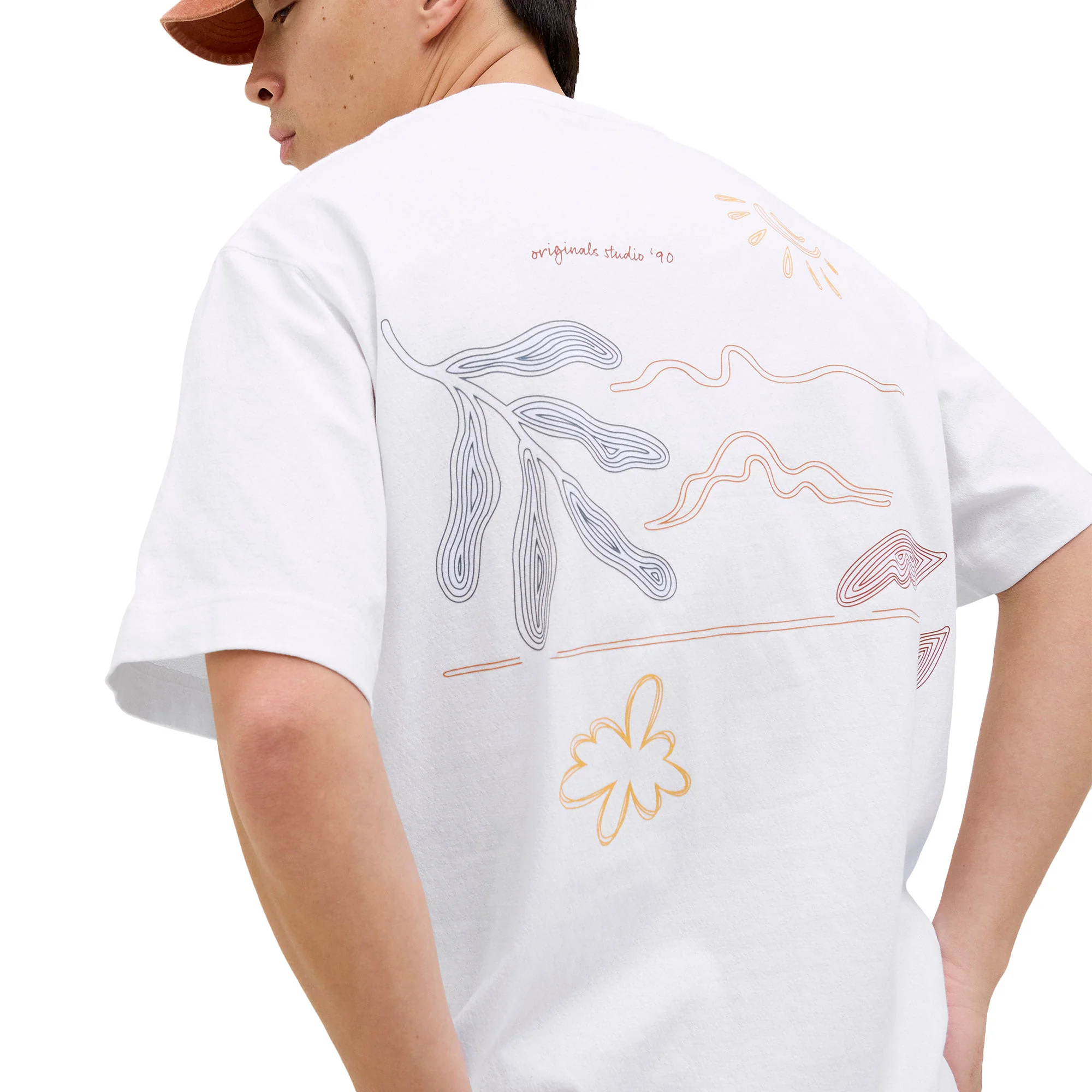 Jack & Jones Marraskesh Sketch Tee SS Crew Neck Bright White - Image 2