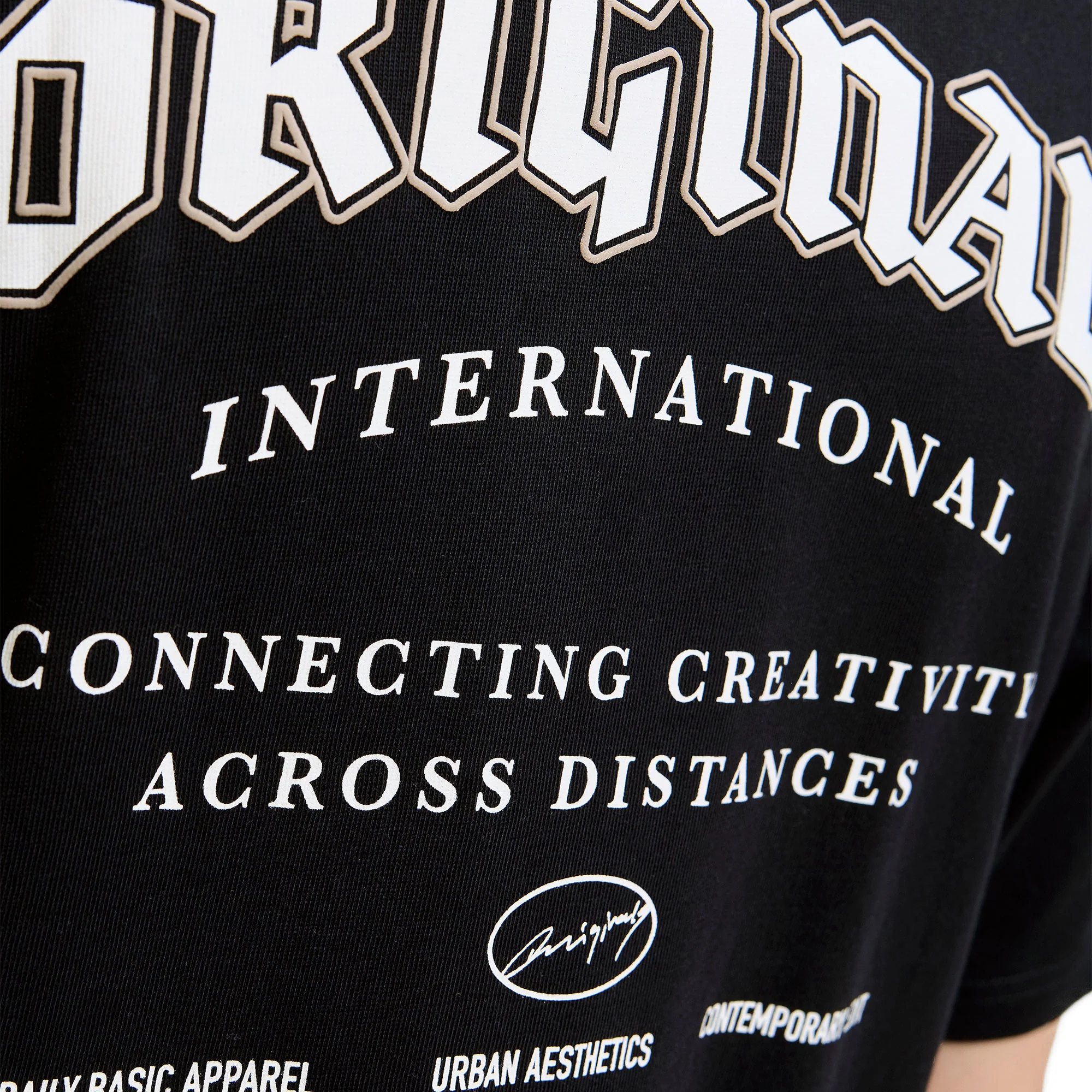 Jack & Jones Meadows Typo Tee SS Crew Neck Black - Image 3