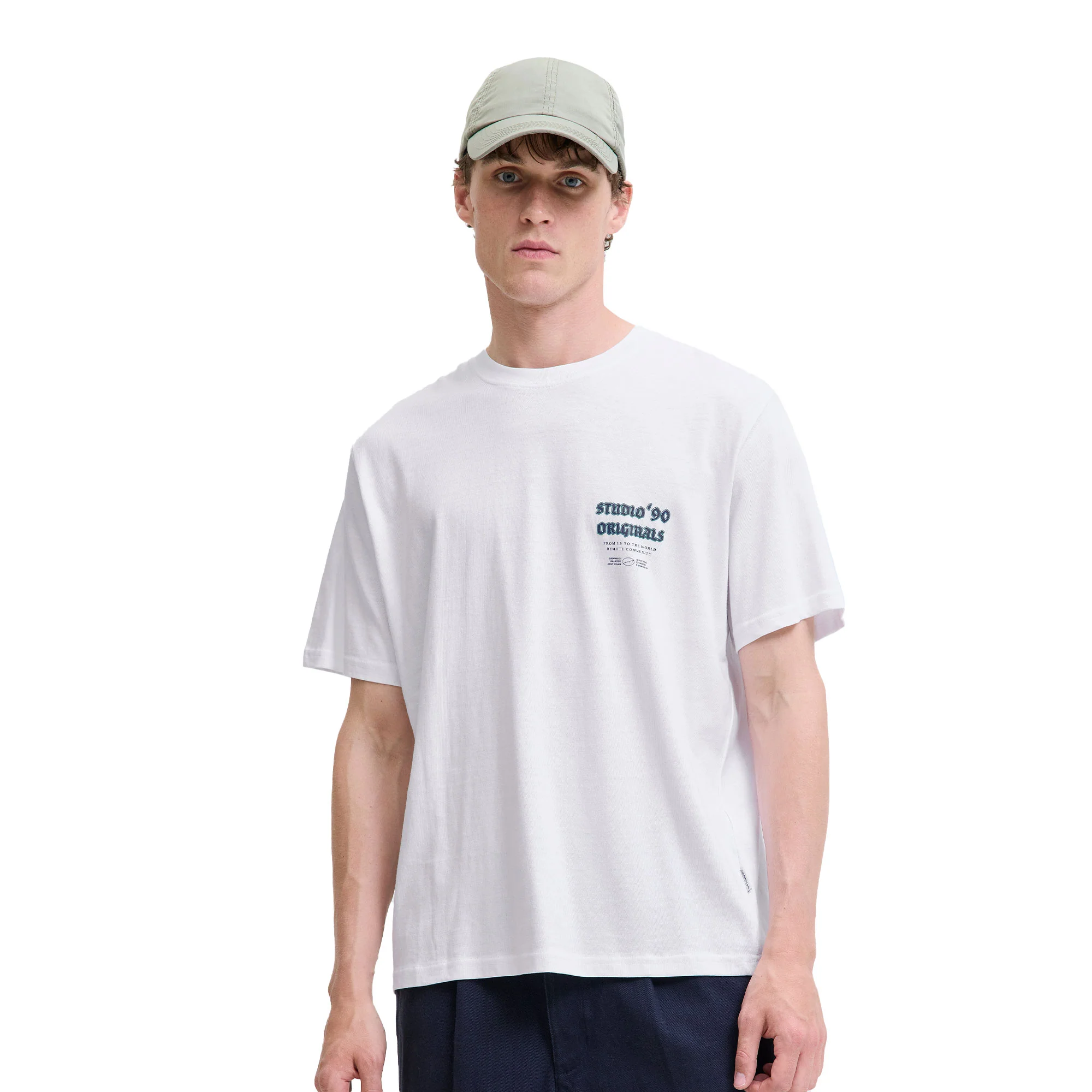 Jack & Jones Meadows Typo Tee SS Crew Neck Bright White - Image 2