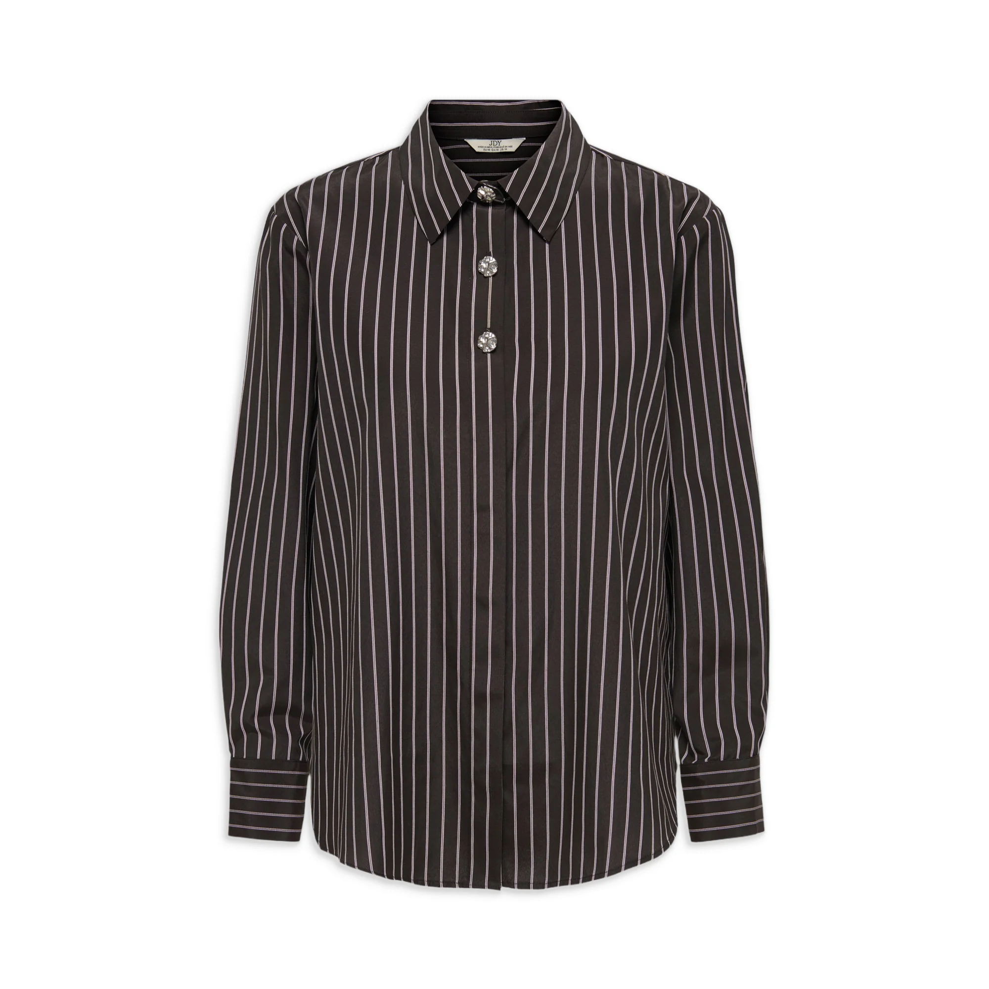 JDY Soho L/S Loose Striped Shirt Chocolate Torte - Image 5