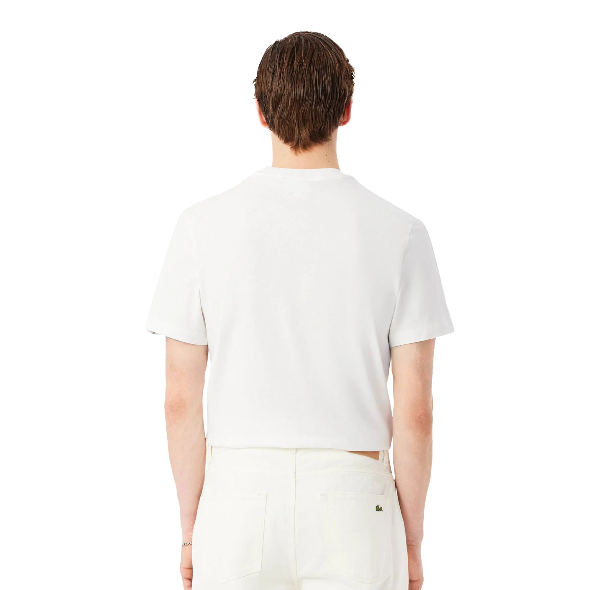 Lacoste Branded Stripe Band T-Shirt Farine - Image 2