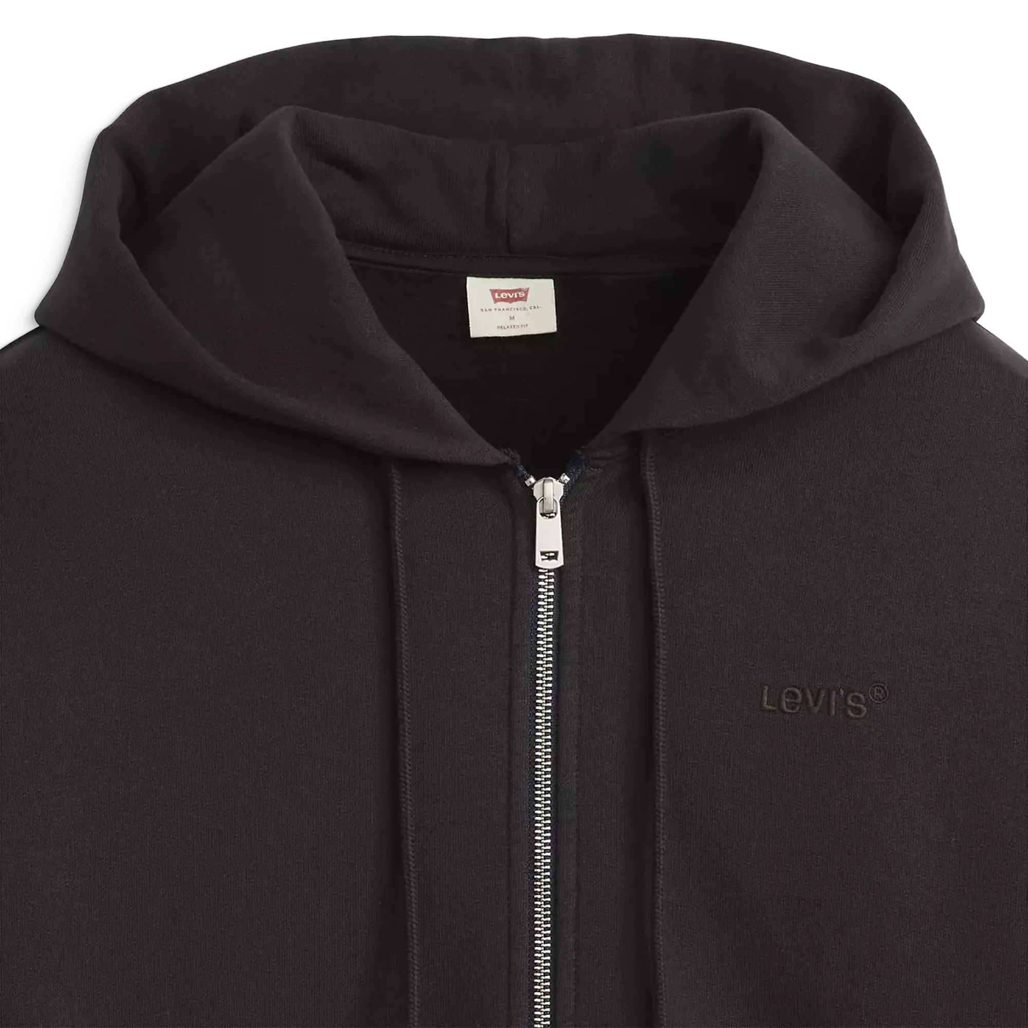 Levis Authentic Full Zip Hoodie Black Agate Garment Dye - Image 6