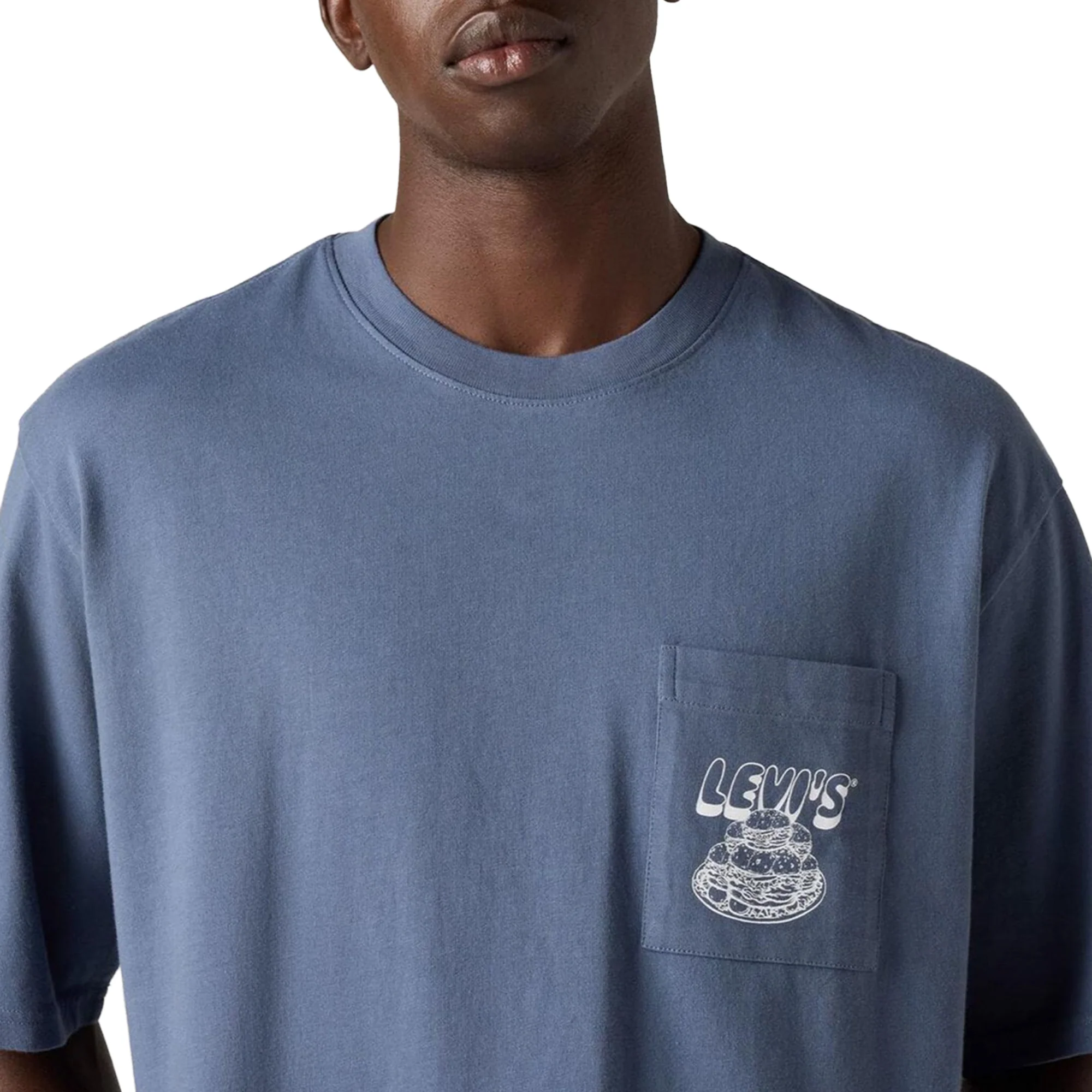 Levis LSE Half Sleeve Graphic Pocket Tee Flavor Vtg Indigo - Image 3